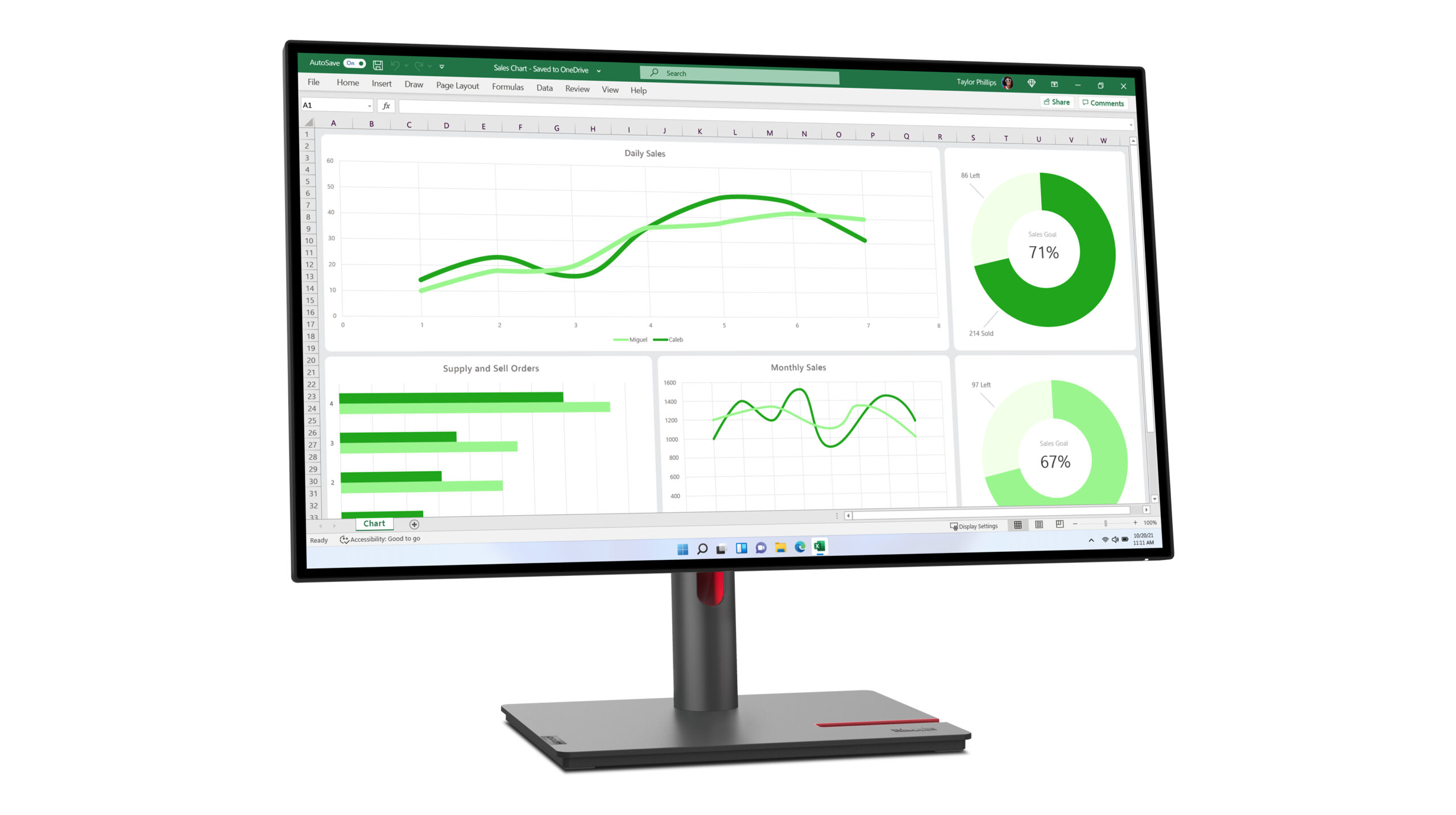 Lenovo ThinkVision P27q-30 monitor komputerowy 68,6 cm (27") 2560 x 1440 px Quad HD LED Czarny - obrazek 3