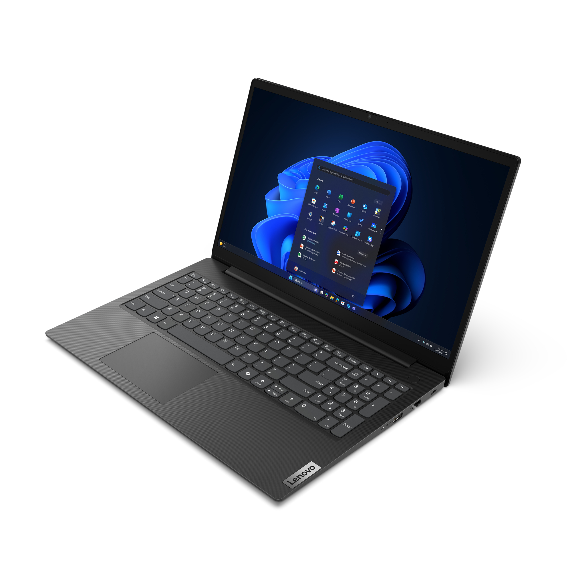 Lenovo V15 G6 ARP AMD Ryzen™ 7 170 Laptop 39,6 cm (15.6") Full HD 16 GB DDR5-SDRAM 512 GB SSD Wi-Fi 6 (802.11ax) Windows 11 Pro Niemiecki Czarny - obrazek 4