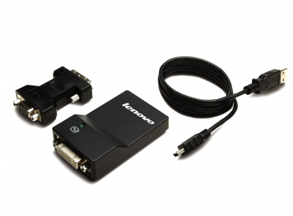 Lenovo USB 3.0 - DVI/VGA zewnętrzna karta graficzna usb 2048 x 1152 px Czarny - obrazek 2