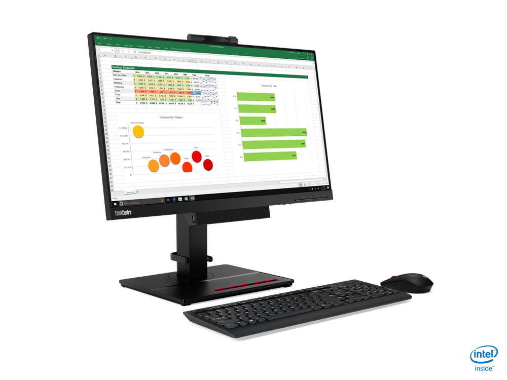 Lenovo ThinkCentre Tiny-In-One monitor komputerowy 60,5 cm (23.8") 1920 x 1080 px Full HD LED Czarny - obrazek 2