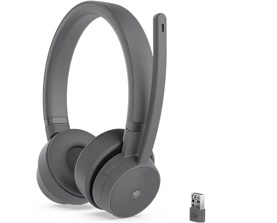Lenovo Go Wireless ANC Zestaw słuchawkowy Przewodowy i Bezprzewodowy Opaska na głowę Biuro/centrum telefoniczne USB Type-C Bluetooth Szary - obrazek 2