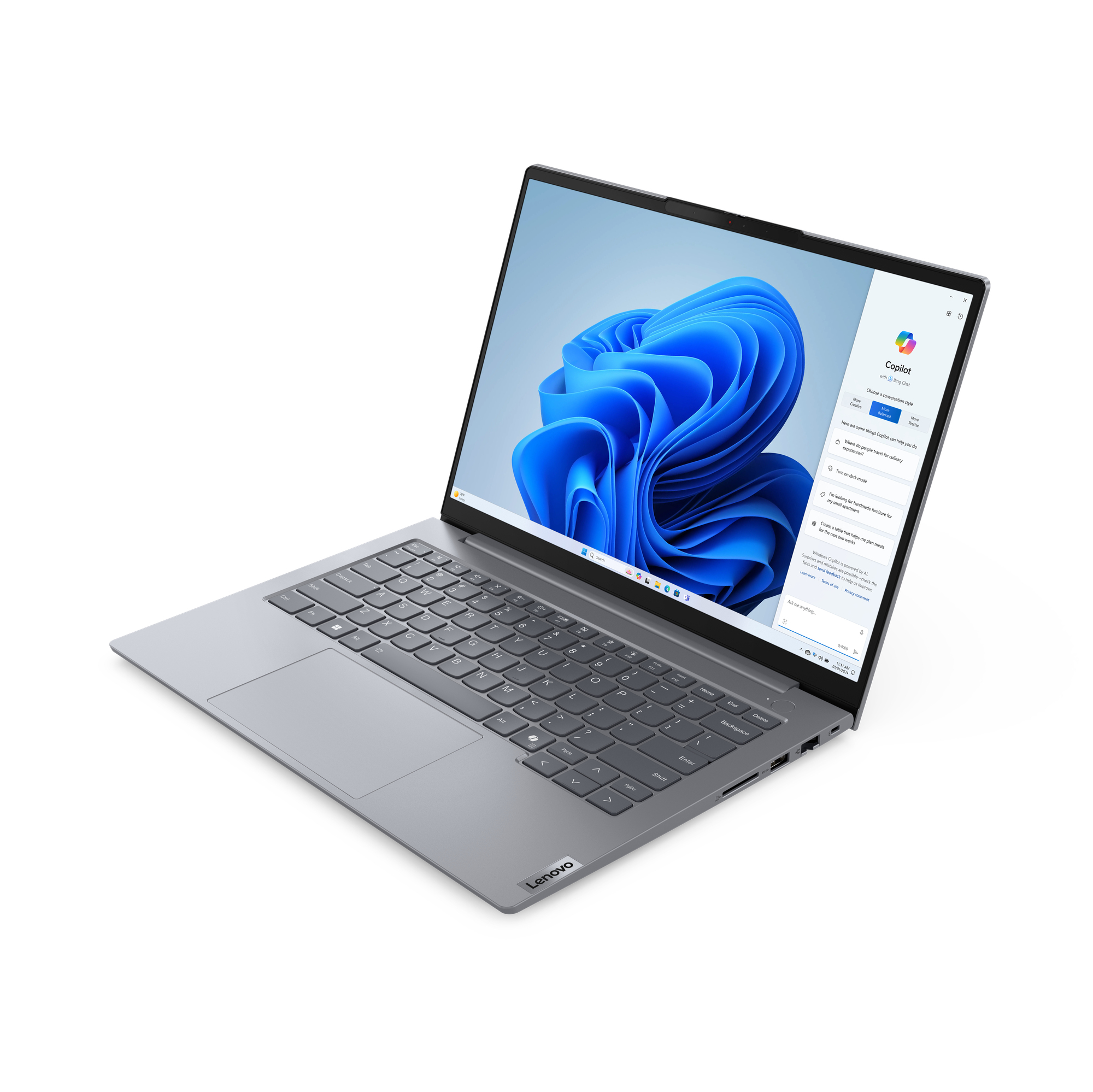 Lenovo ThinkBook 14 G7 ARP AMD Ryzen™ 5 7535HS Laptop 35,6 cm (14") WUXGA 16 GB DDR5-SDRAM 512 GB SSD Wi-Fi 6E (802.11ax) Windows 11 Pro Francuski Szary - obrazek 3