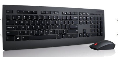 Lenovo 4X30H56796 klawiatura Dołączona myszka Uniwersalne RF Wireless QWERTY US English Czarny