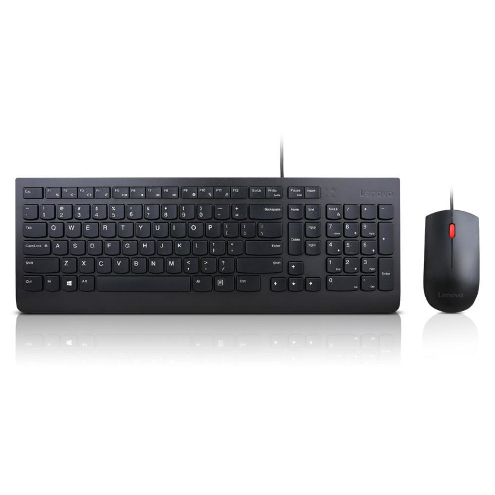 Lenovo 4X30L79883 klawiatura Dołączona myszka Uniwersalne USB QWERTY US English Czarny