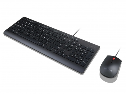 Lenovo 4X30L79897 klawiatura Dołączona myszka Uniwersalne USB QWERTZ Niemiecki Czarny