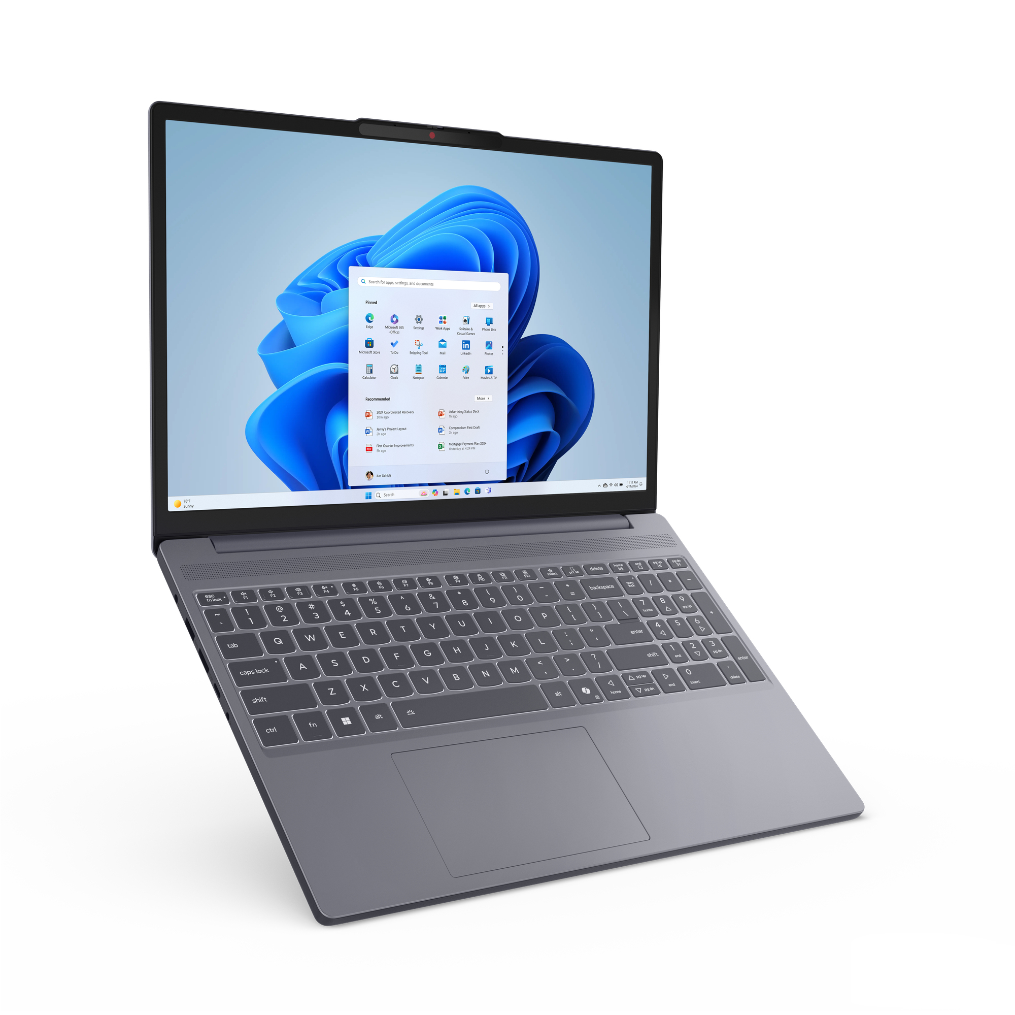 Lenovo IdeaPad Slim 3 15AHP10 AMD Ryzen™ 7 8840HS Laptop 38,9 cm (15.3") WUXGA 16 GB DDR5-SDRAM 1 TB SSD Wi-Fi 6 (802.11ax) Angielski Szary - obrazek 5