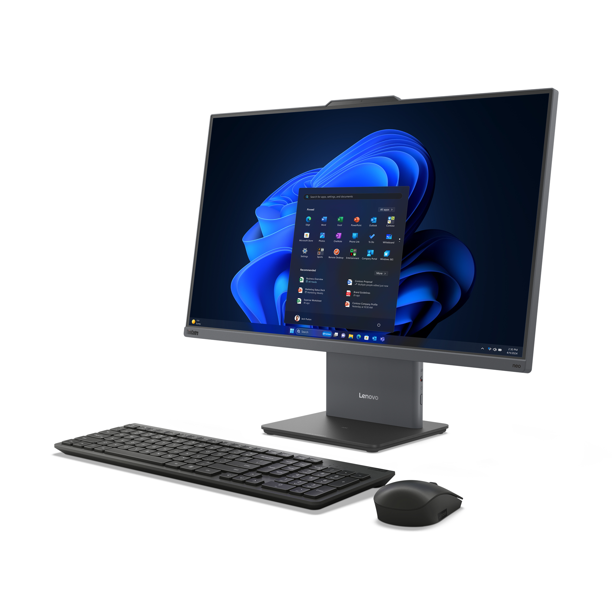 Lenovo ThinkCentre neo 50a 27 Gen 5 Intel® Core™ i7 i7-13620H 68,6 cm (27") 1920 x 1080 px All-in-One PC 16 GB DDR5-SDRAM 1 TB SSD Windows 11 Pro Wi-Fi 6 (802.11ax) Szary - obrazek 2