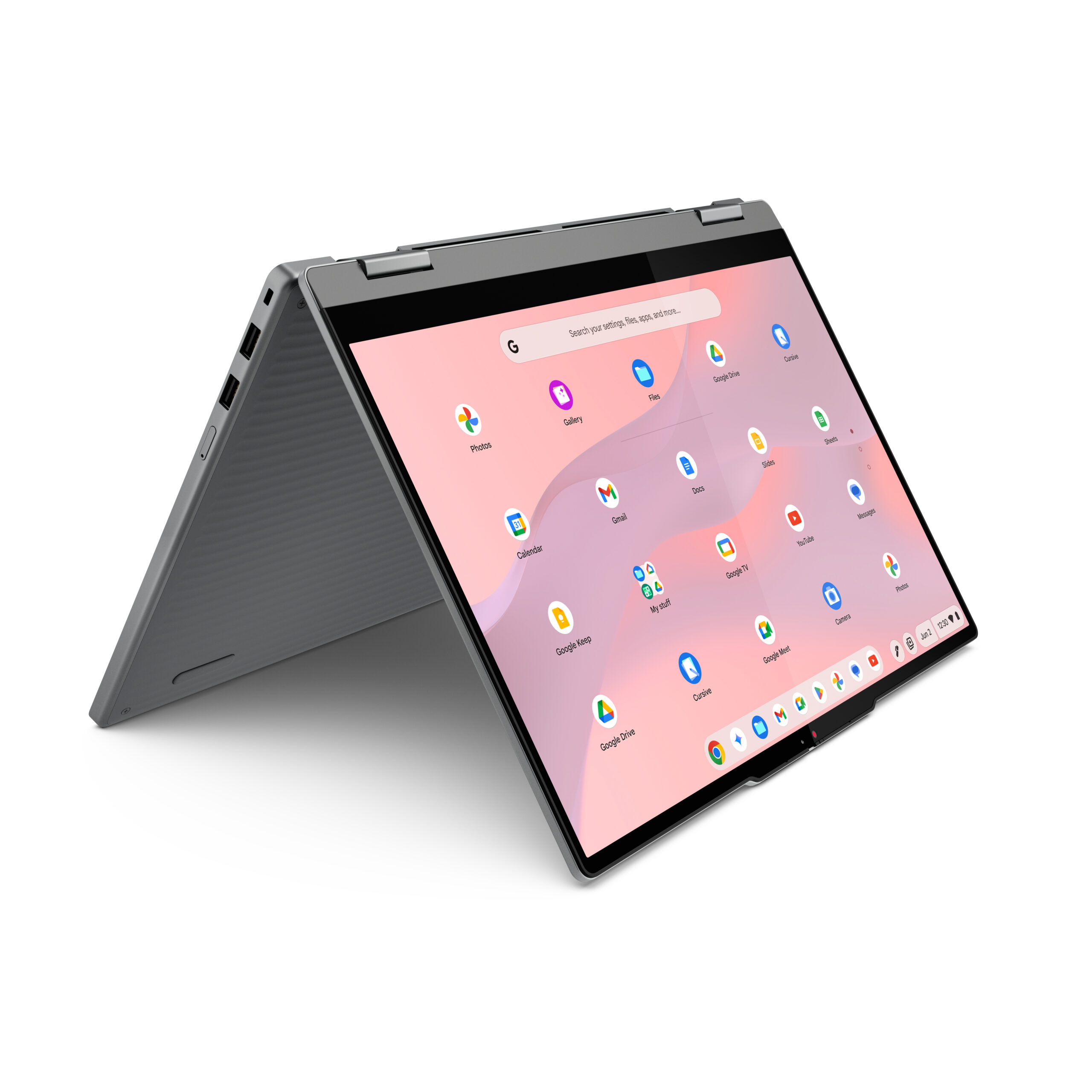 Lenovo Chrome 2in1 14IRU10 Intel Core 5 120U Chromebook 35,6 cm (14") Ekran dotykowy WUXGA 8 GB LPDDR5-SDRAM 128 GB UFS Wi-Fi 6E (802.11ax) ChromeOS Francuski Szary - obrazek 4