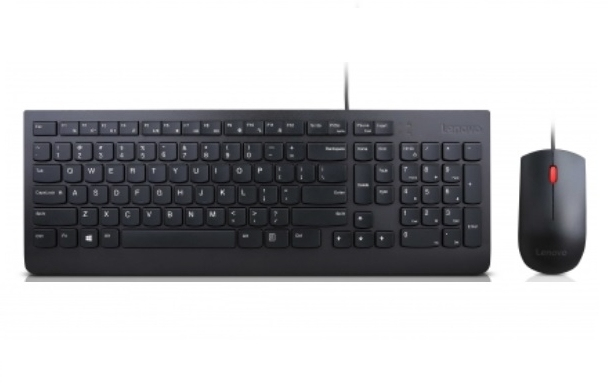 Lenovo 4X30L79915 klawiatura Dołączona myszka Uniwersalne USB QWERTY Hiszpański Czarny