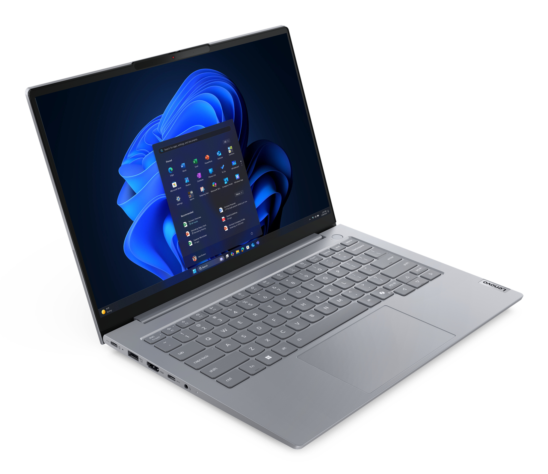 Lenovo ThinkBook 14 G9 AHP AMD Ryzen™ 5 220 Laptop 35,6 cm (14") WUXGA 32 GB DDR5-SDRAM 512 GB SSD Wi-Fi 7 (802.11be) Windows 11 Pro Niemiecki Szary - obrazek 2