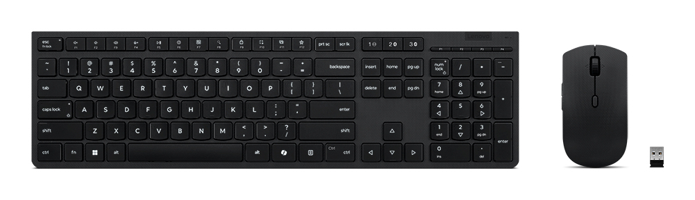 Lenovo Professional Wireless Rechargeable Keyboard and Mouse Combo AI