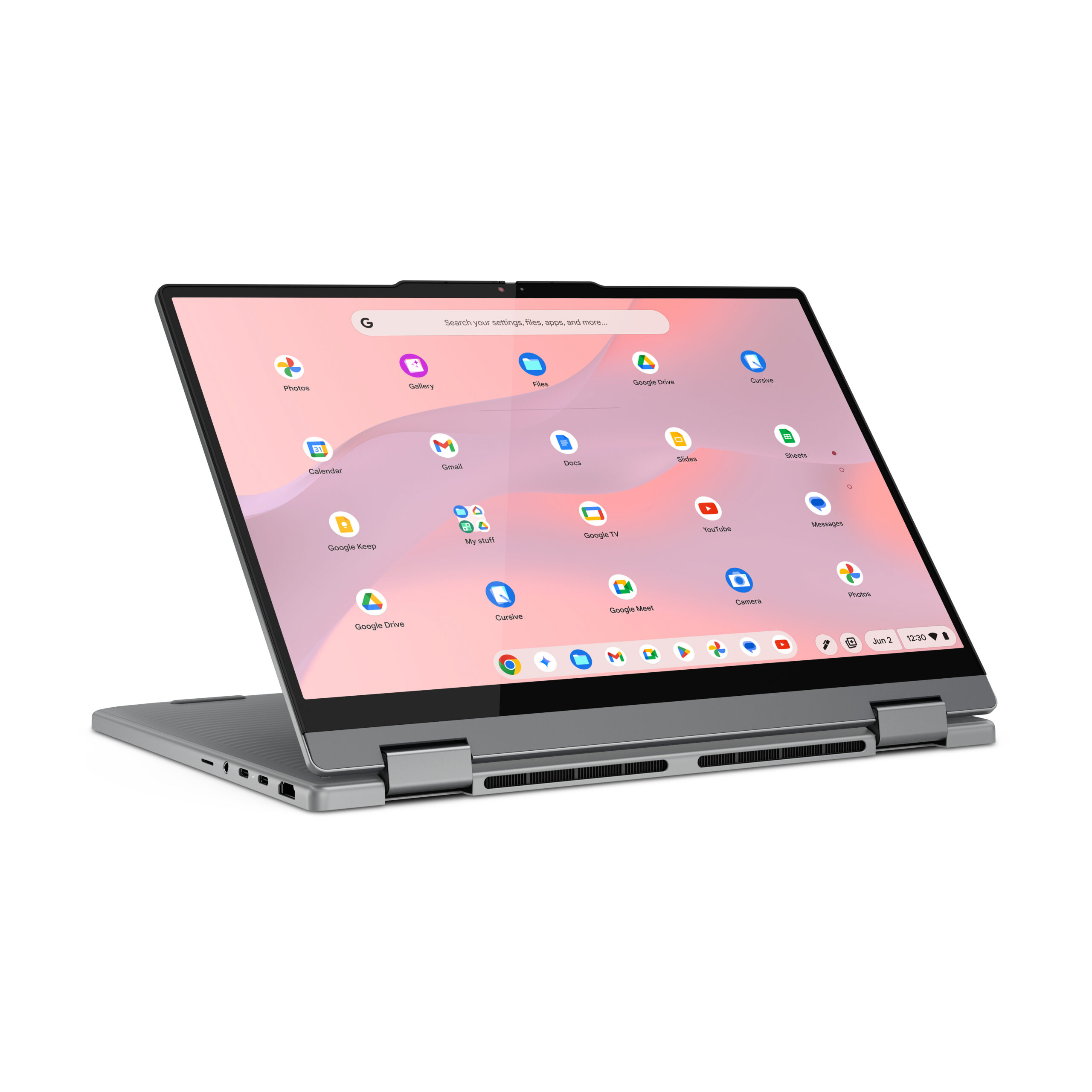Lenovo Chrome 2in1 14IRU10 Intel Core 5 120U Chromebook 35,6 cm (14") Ekran dotykowy WUXGA 8 GB LPDDR5-SDRAM 128 GB UFS Wi-Fi 6E (802.11ax) ChromeOS Francuski Szary - obrazek 3