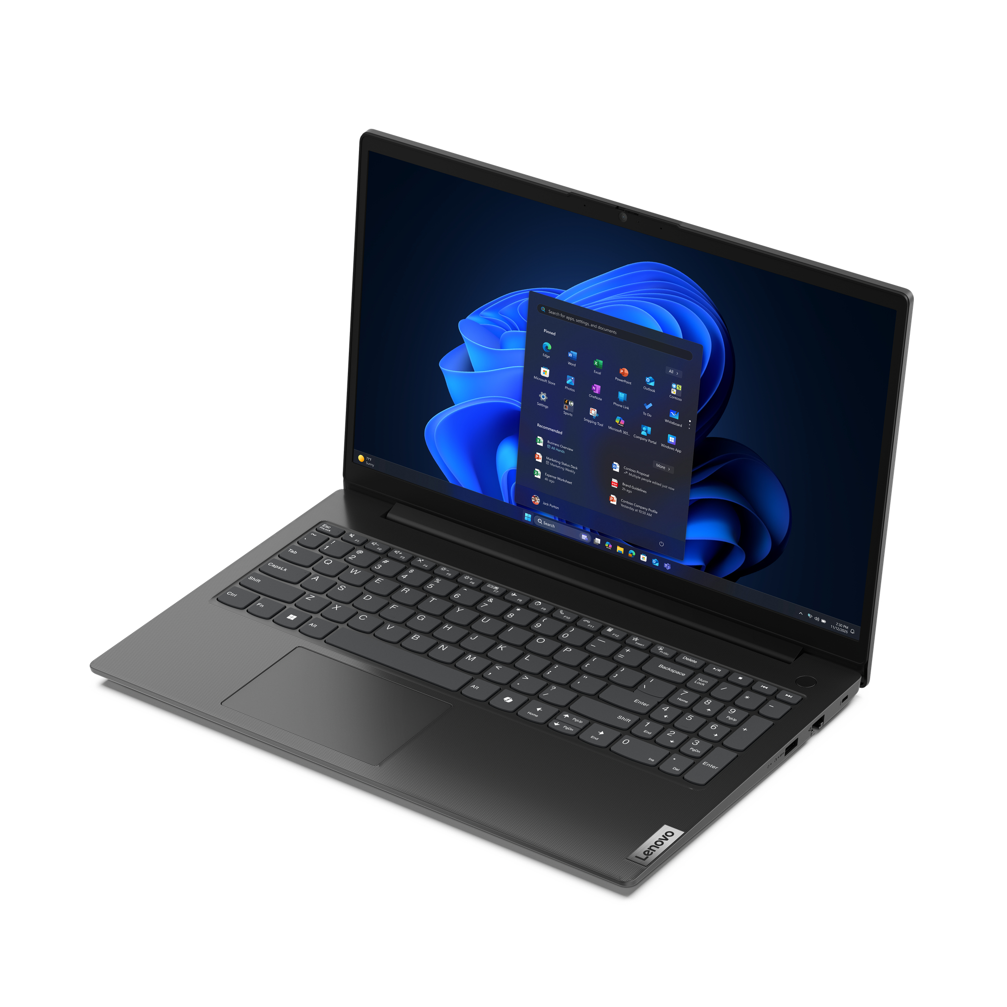 Lenovo V15 G6 ARP AMD Ryzen™ 5 150 Laptop 39,6 cm (15.6") Full HD 32 GB DDR5-SDRAM 512 GB SSD Wi-Fi 6 (802.11ax) Windows 11 Pro Niemiecki Czarny - obrazek 3