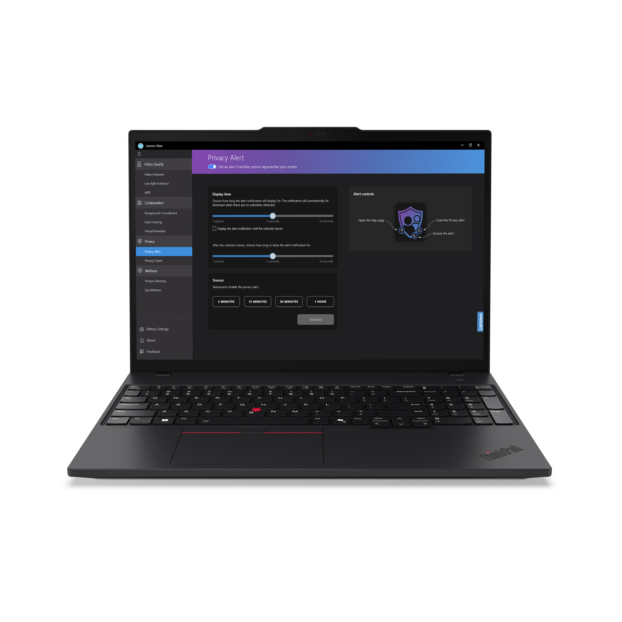 Lenovo ThinkPad T16 Gen 3 Intel Core Ultra 5 125U Laptop 40,6 cm (16") WUXGA 16 GB DDR5-SDRAM 512 GB SSD Wi-Fi 6E (802.11ax) Windows 11 Pro Angielski Czarny - obrazek 3