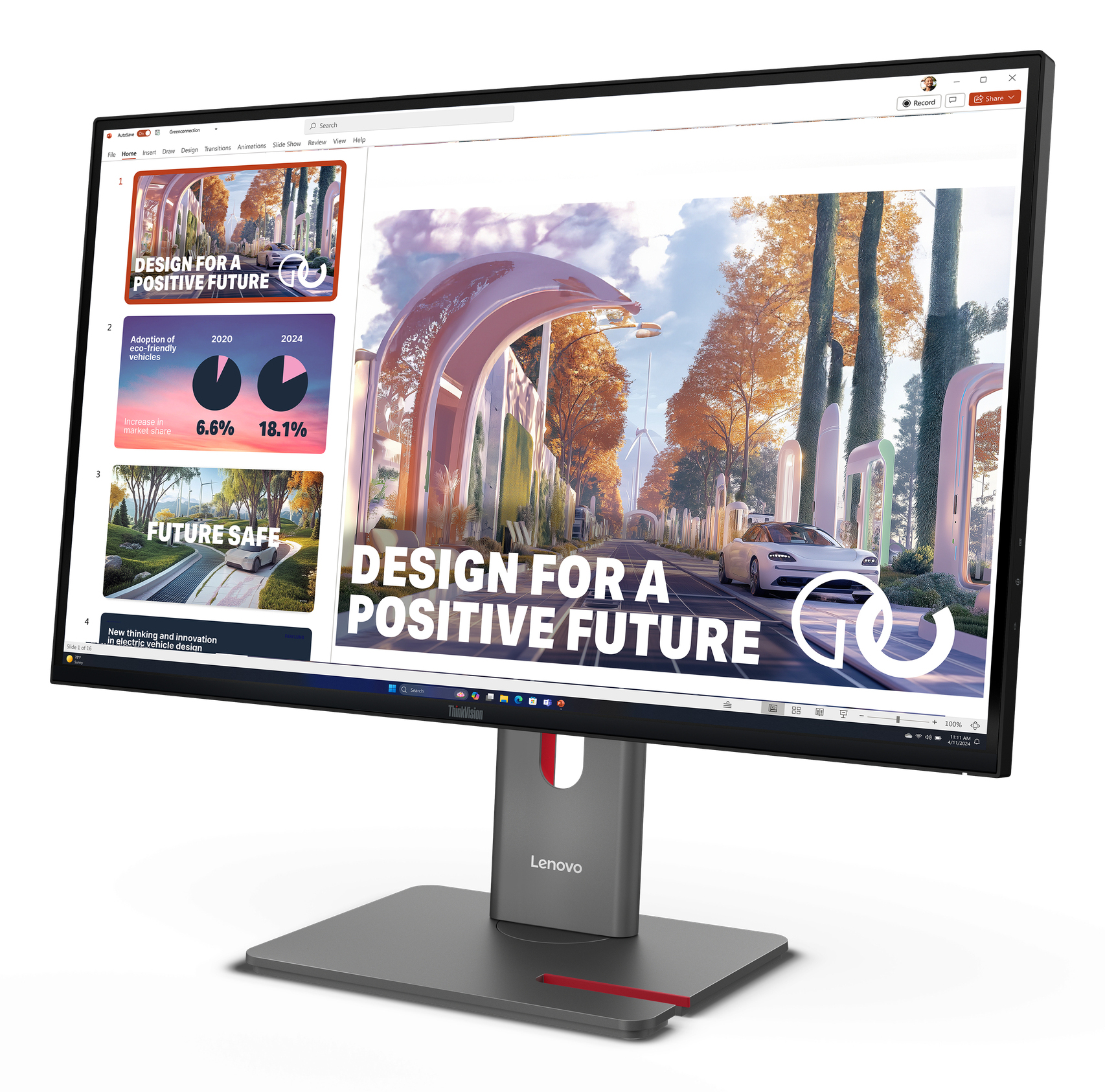 Monitor Lenovo ThinkVision P27QD-40 27" QHD IPS 120Hz z USB-C Dock - obrazek 3