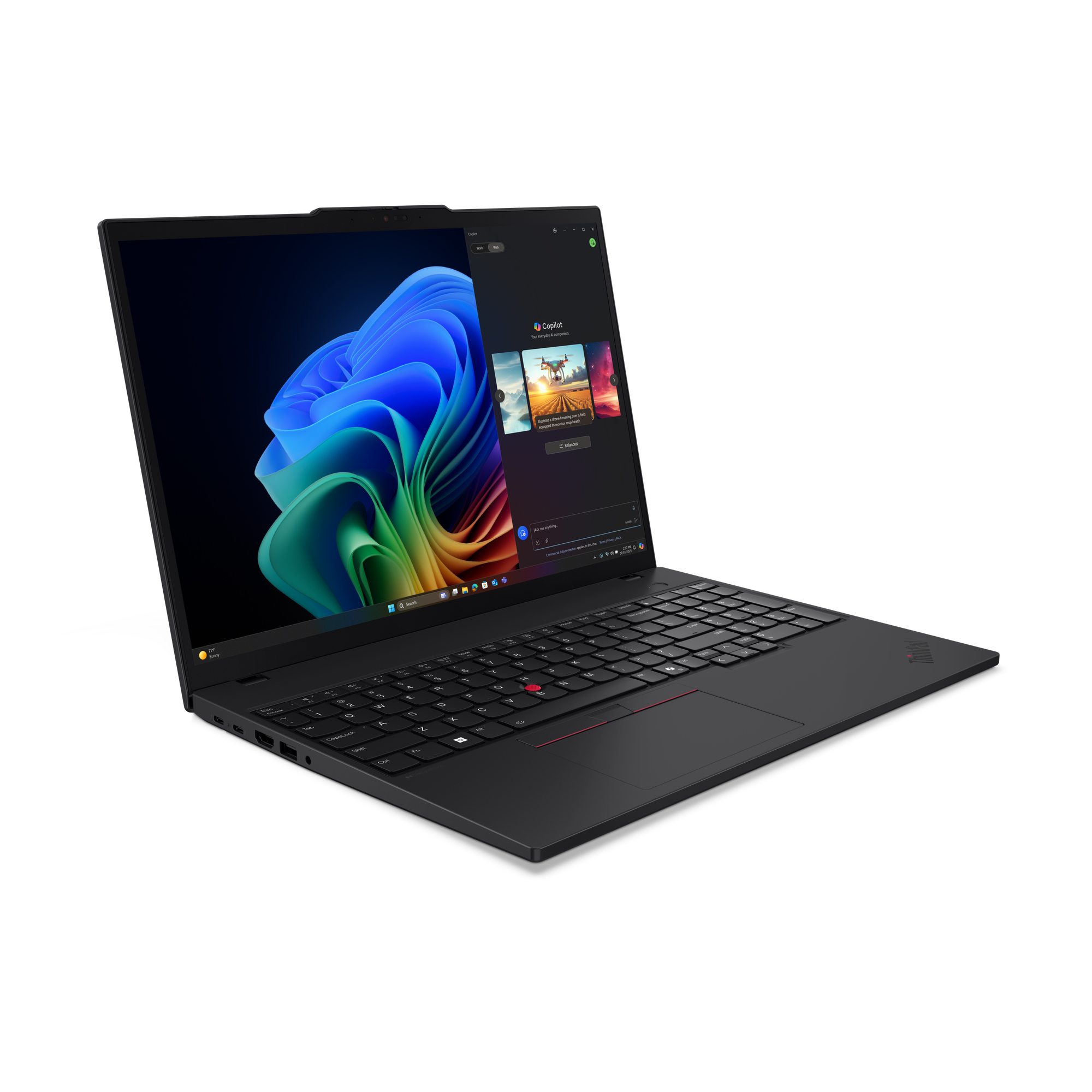 Lenovo ThinkPad T16 Gen 4 (AMD) Copilot+ PC AMD Ryzen AI 5 PRO PRO 340 Laptop 40,6 cm (16") WUXGA 32 GB DDR5-SDRAM 512 GB SSD Wi-Fi 7 (802.11be) Windows 11 Pro Węgierski Czarny - obrazek 4