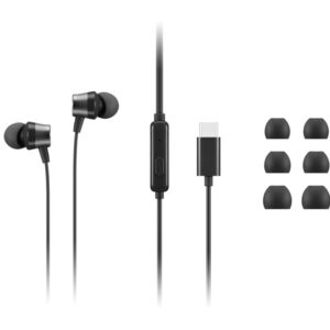 Lenovo 4XD1J77351 słuchawki/zestaw słuchawkowy Przewodowa Douszny Biuro/centrum telefoniczne USB Type-C Czarny