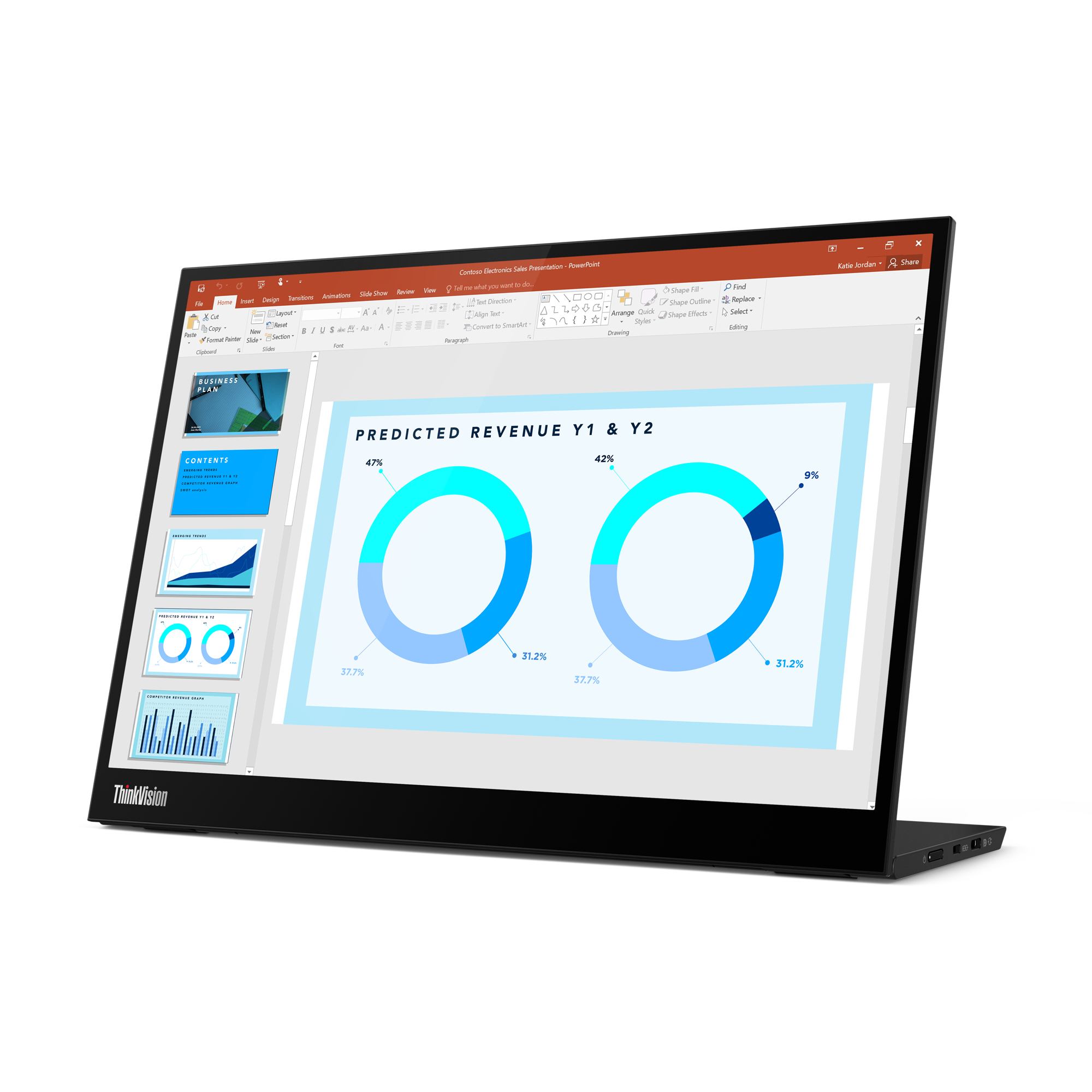Lenovo Monitor ThinkVision M14d 14" IPS 2.2K - obrazek 5