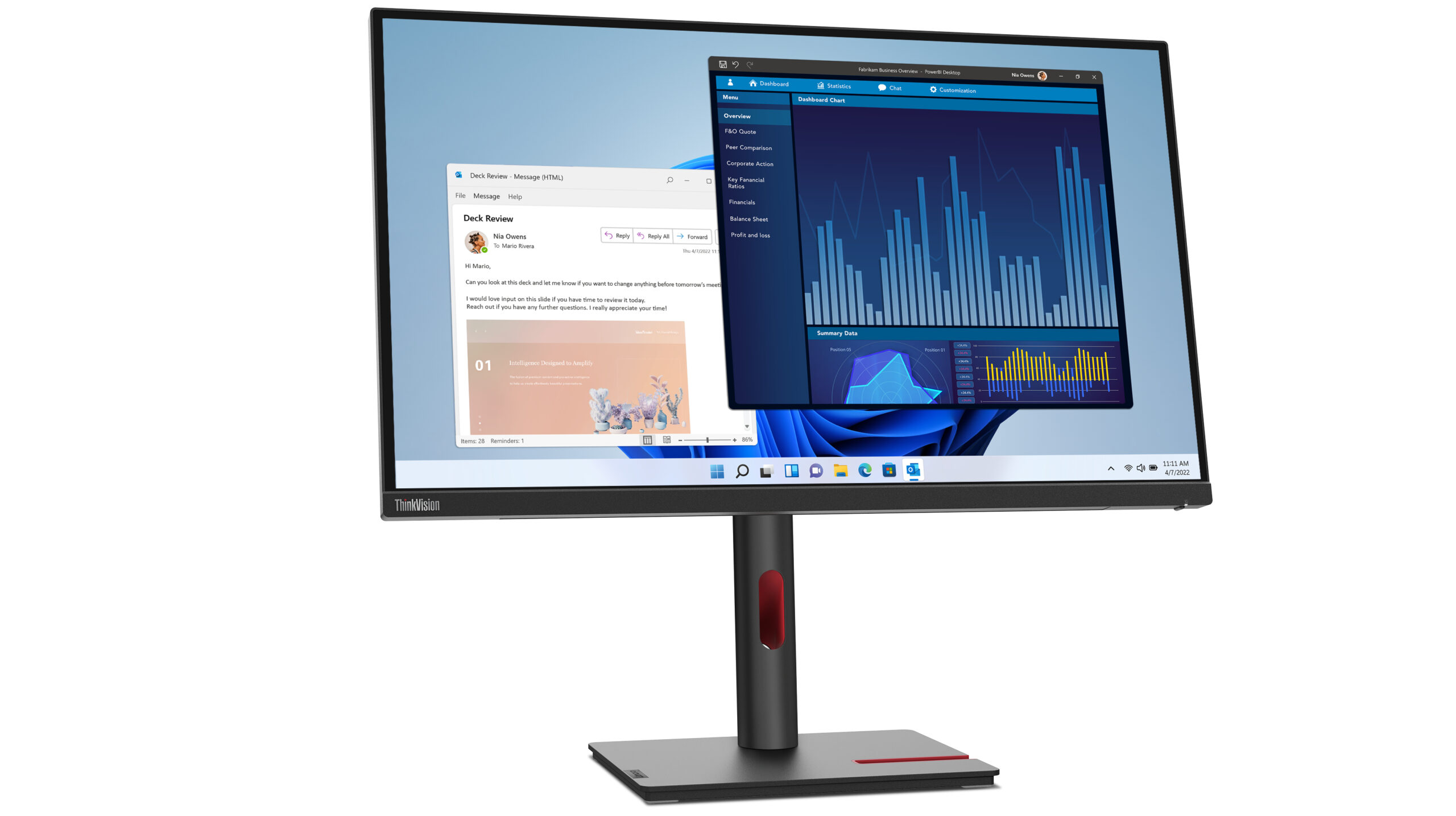 Lenovo ThinkVision T27p-30 - Monitor 27" 4K UHD LED - obrazek 3