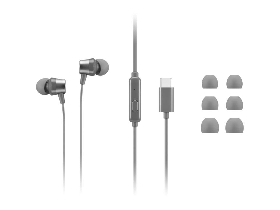 Lenovo 300 USB-C WIRED IN-EAR HEADPHONE - GREY - obrazek 3