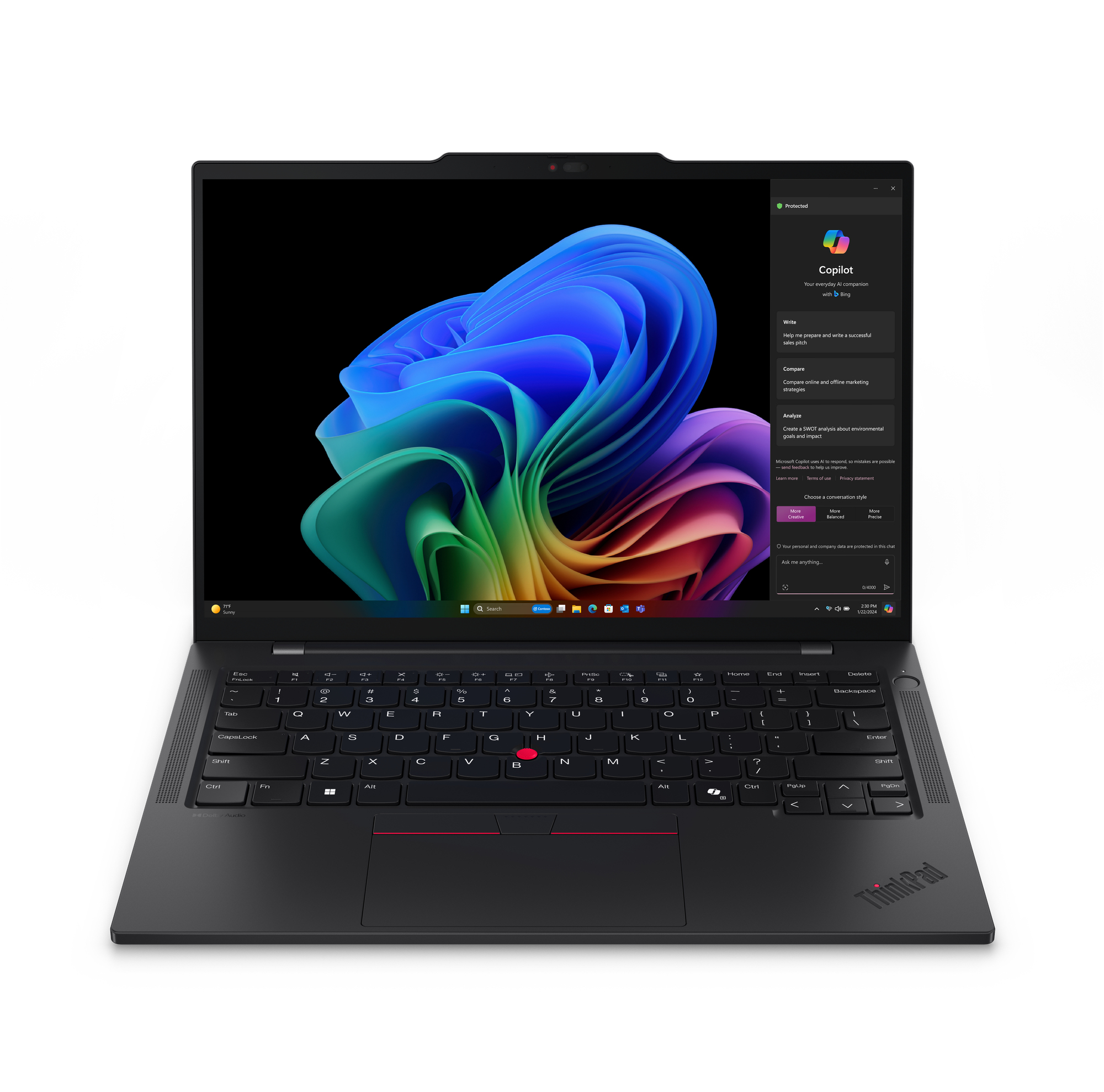 Lenovo ThinkPad T14s Gen 6 (Snapdragon) Copilot+ PC X1E-78-100 Laptop 35,6 cm (14") Ekran dotykowy WUXGA 32 GB LPDDR5x-SDRAM 512 GB SSD Wi-Fi 7 (802.11be) Windows 11 Pro US English Czarny