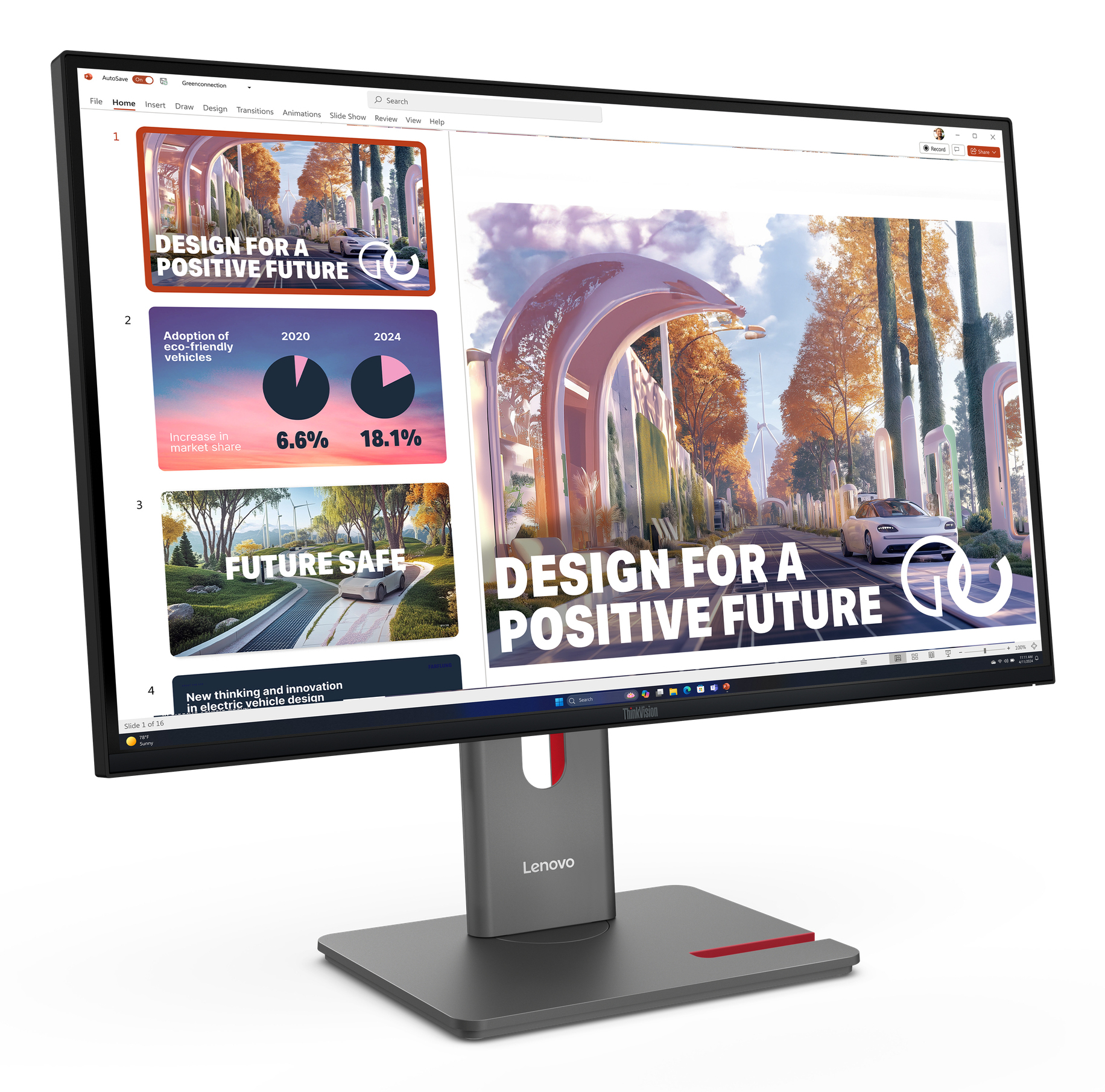 Monitor Lenovo ThinkVision P27QD-40 27" QHD IPS 120Hz z USB-C Dock - obrazek 4