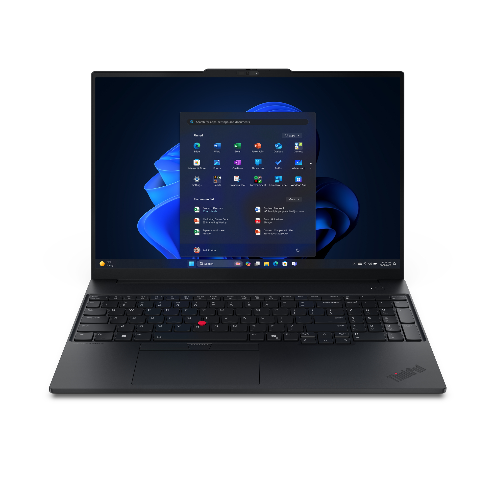 Lenovo ThinkPad E16 Gen 3 (Intel) Copilot+ PC Intel Core Ultra 7 256V Laptop 40,6 cm (16") WQXGA 16 GB LPDDR5x-SDRAM 512 GB SSD Wi-Fi 6E (802.11ax) Węgierski Czarny