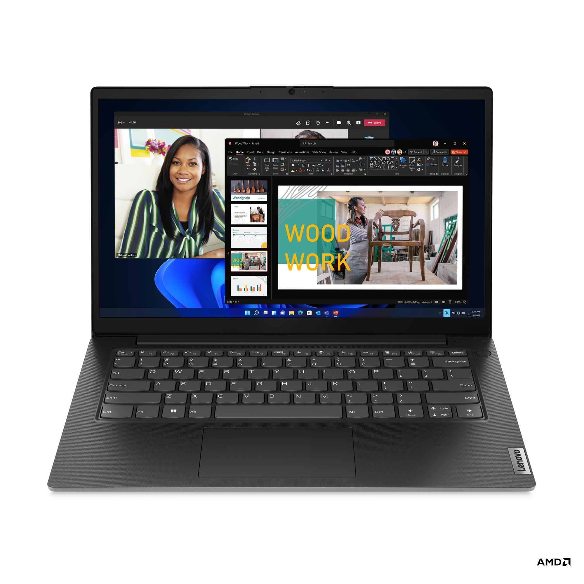 Lenovo V14 G4 AMN, AMD Ryzen™ 5 7520U (2.80GHz, 4MB), 14" FHD Bezdotykowy, W11P64 CZ/SK/EN, 8.0GB, 1x512GB SSD M.2 2242 PCIe Gen4 TLC, Czarny Biznesowy, AMD Rad - obrazek 3