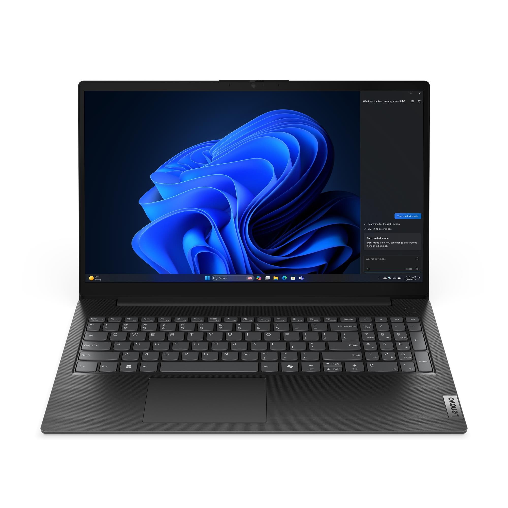 Lenovo V15 G5 IRL, Intel® Core™ i3-1315U (rdzenie E do 3.30GHz, 10MB), 15.6" FHD bez dotyku, W11H64 CZ/SK/EN, 8.0GB, 1x512GB SSD M.2 2242 PCIe Gen4 QLC, Czarny - obrazek 3