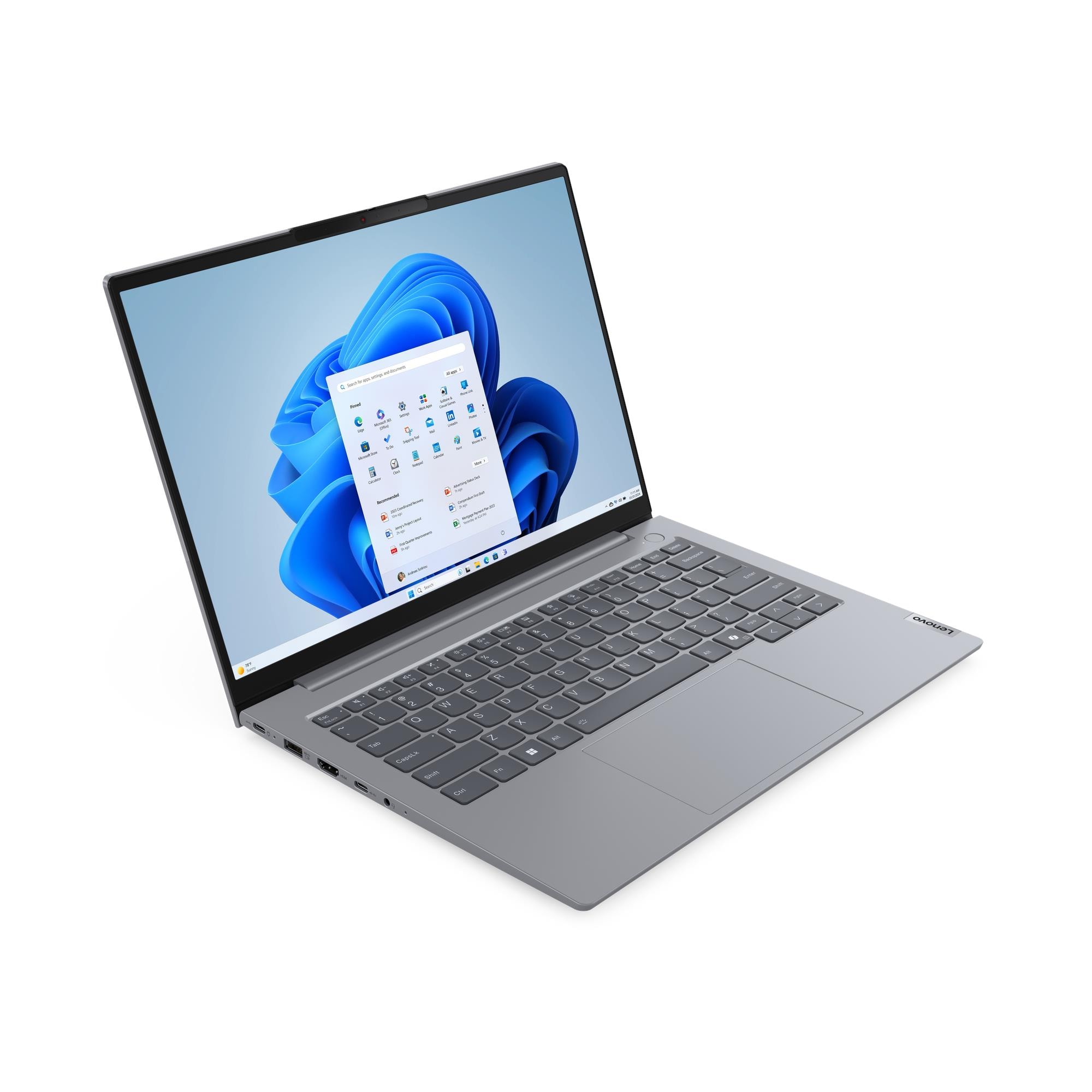 Lenovo ThinkBook 14 Gen 7 (14" AMD), AMD Ryzen™ 5 7535HS, W11P64 HUN/ENG, 16.0GB, 1x512GB SSD M.2 2242 PCIe Gen4 TLC, Szary Arktyczny, 1080P FHD Hybrydowy, 3 Og