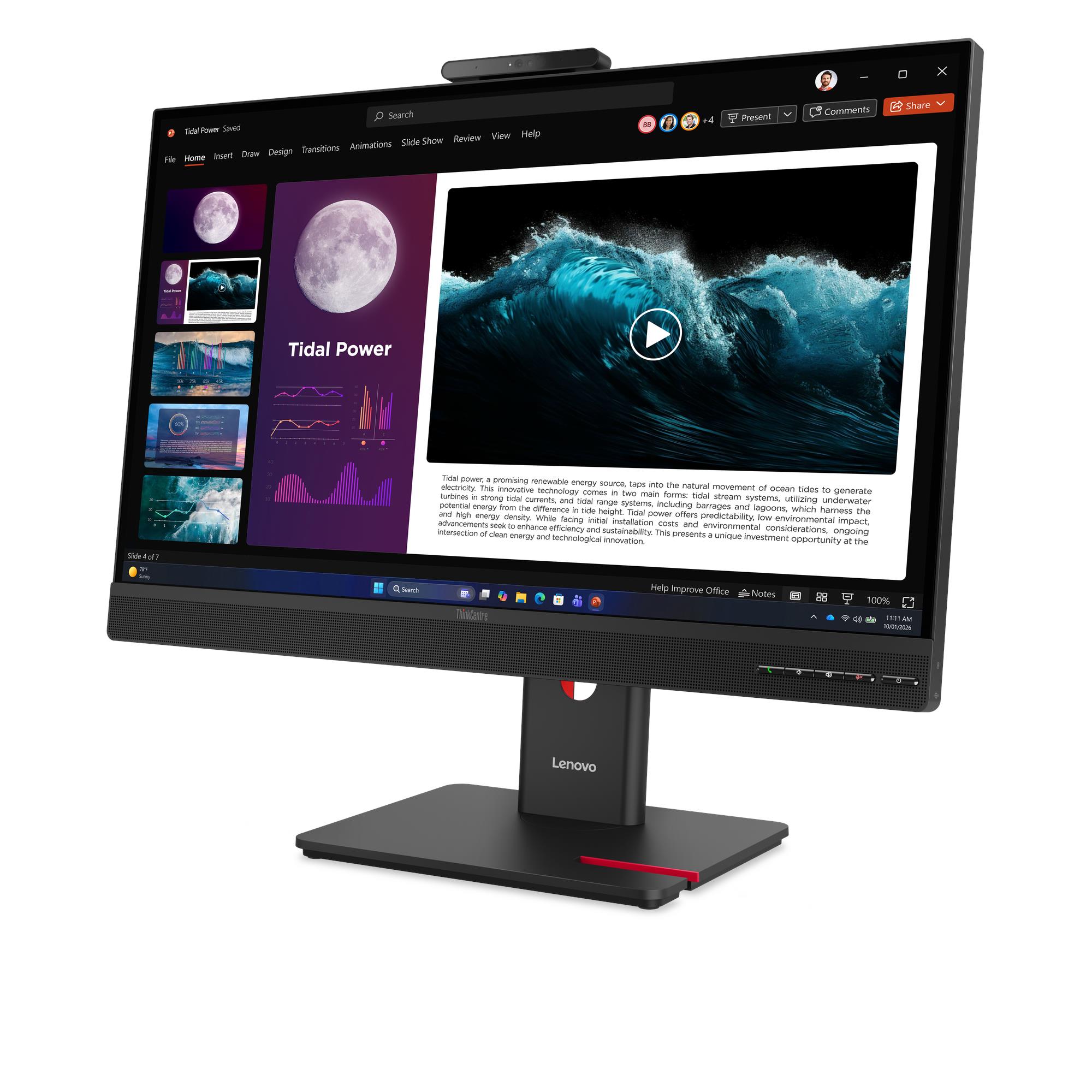 Monitor Lenovo ThinkVision TIO27 G7 27" QHD IPS z wbudowaną kamerą i USB HUB - obrazek 2