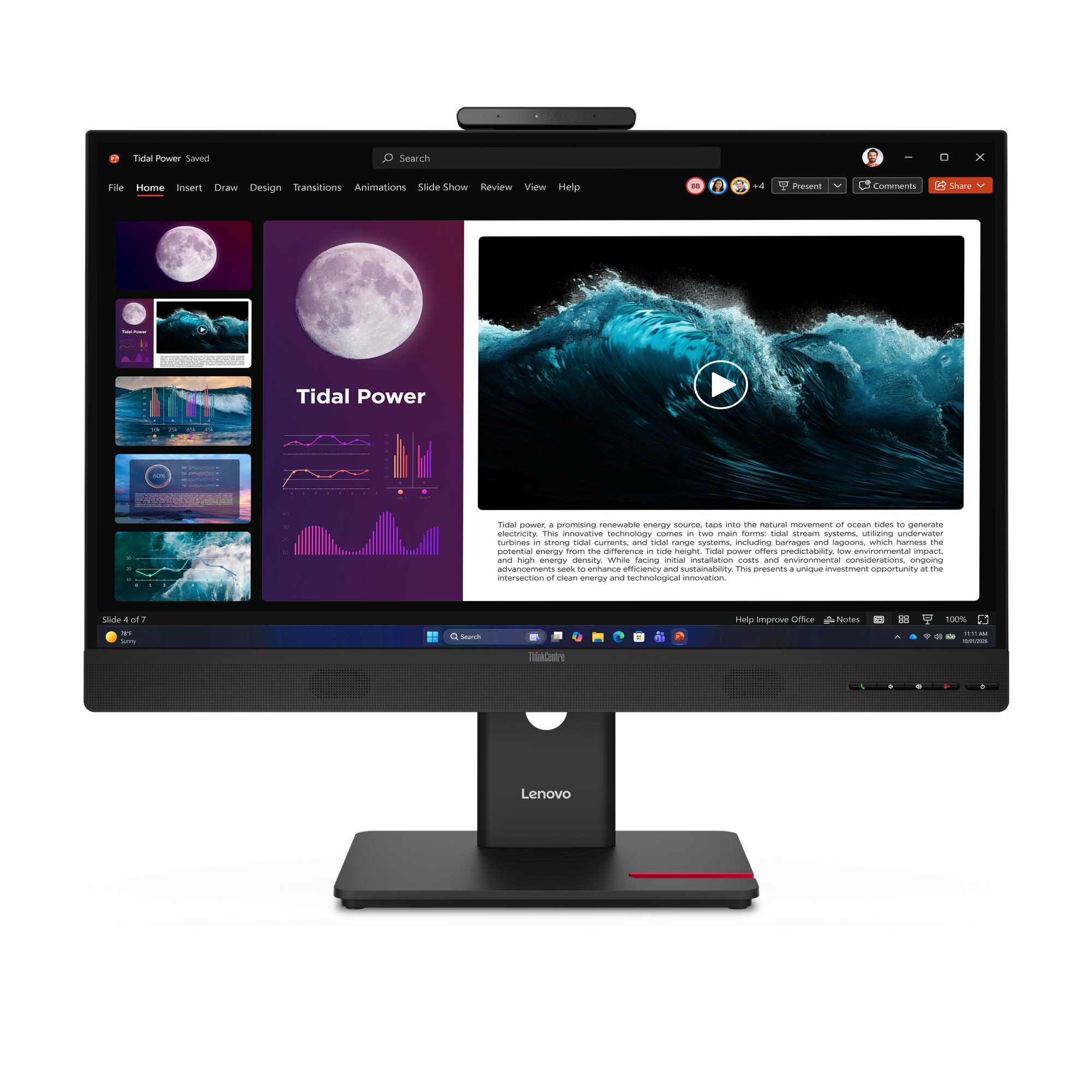 Monitor Lenovo ThinkVision TIO27 G7 27" QHD IPS z wbudowaną kamerą i USB HUB - obrazek 3