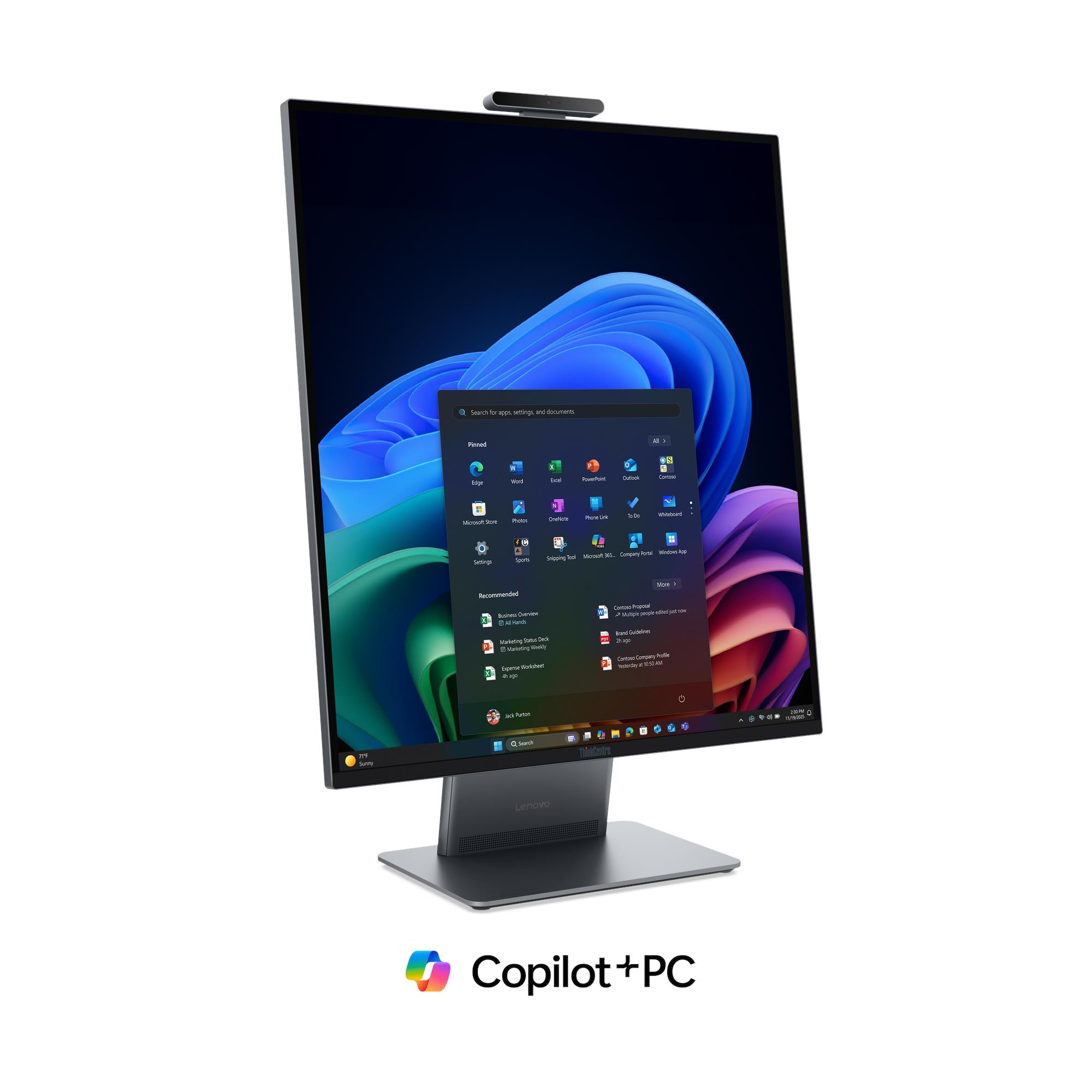 ThinkCentre X AIO 27,6" QHD 16:18 Ultra 5 325 16GB 512GB WIFI 5MP+IR Full Function W11P 3Y Onsite 1Y Premier