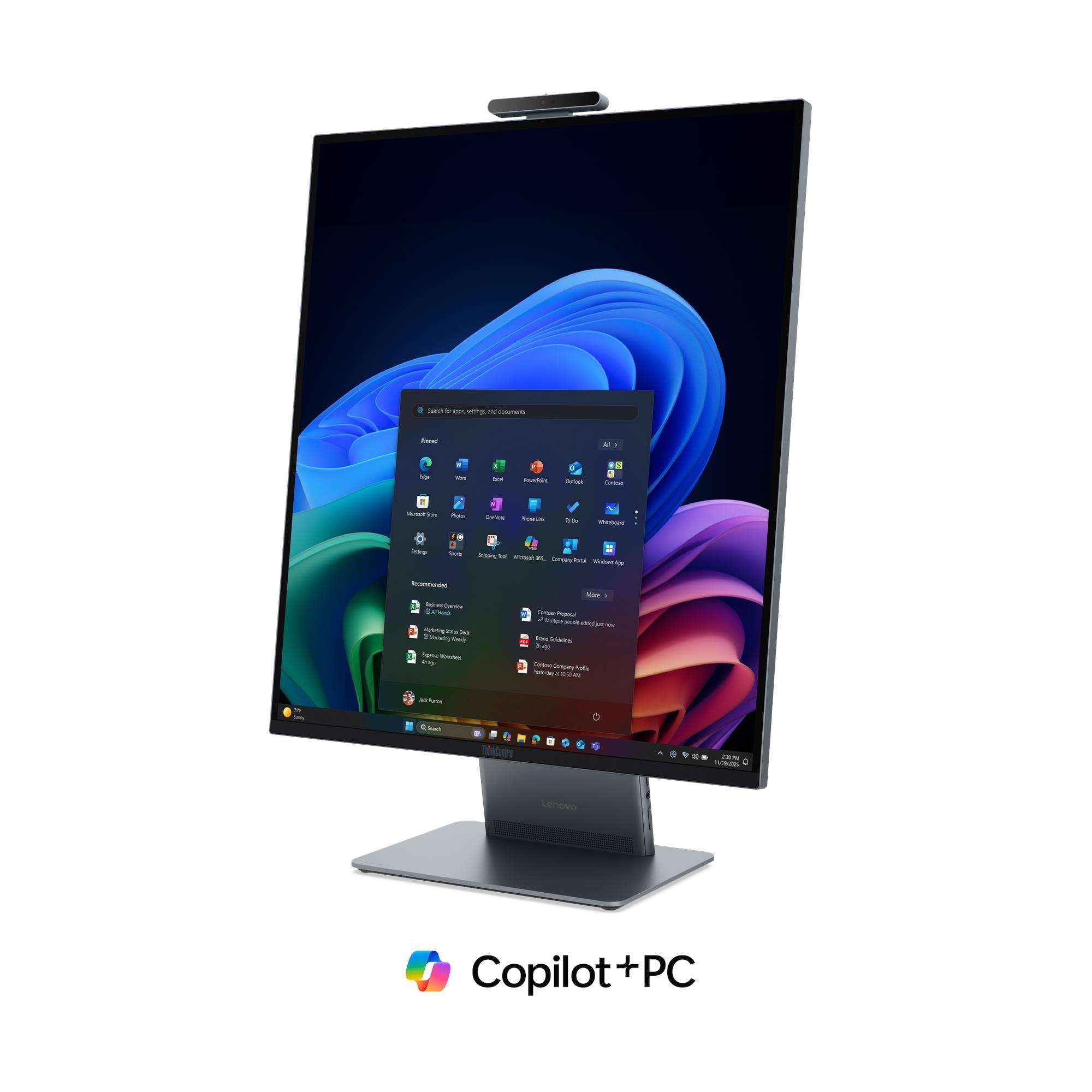 ThinkCentre X AIO 27,6" QHD 16:18 Ultra 5 325 16GB 512GB WIFI 5MP+IR Full Function W11P 3Y Onsite 1Y Premier - obrazek 2