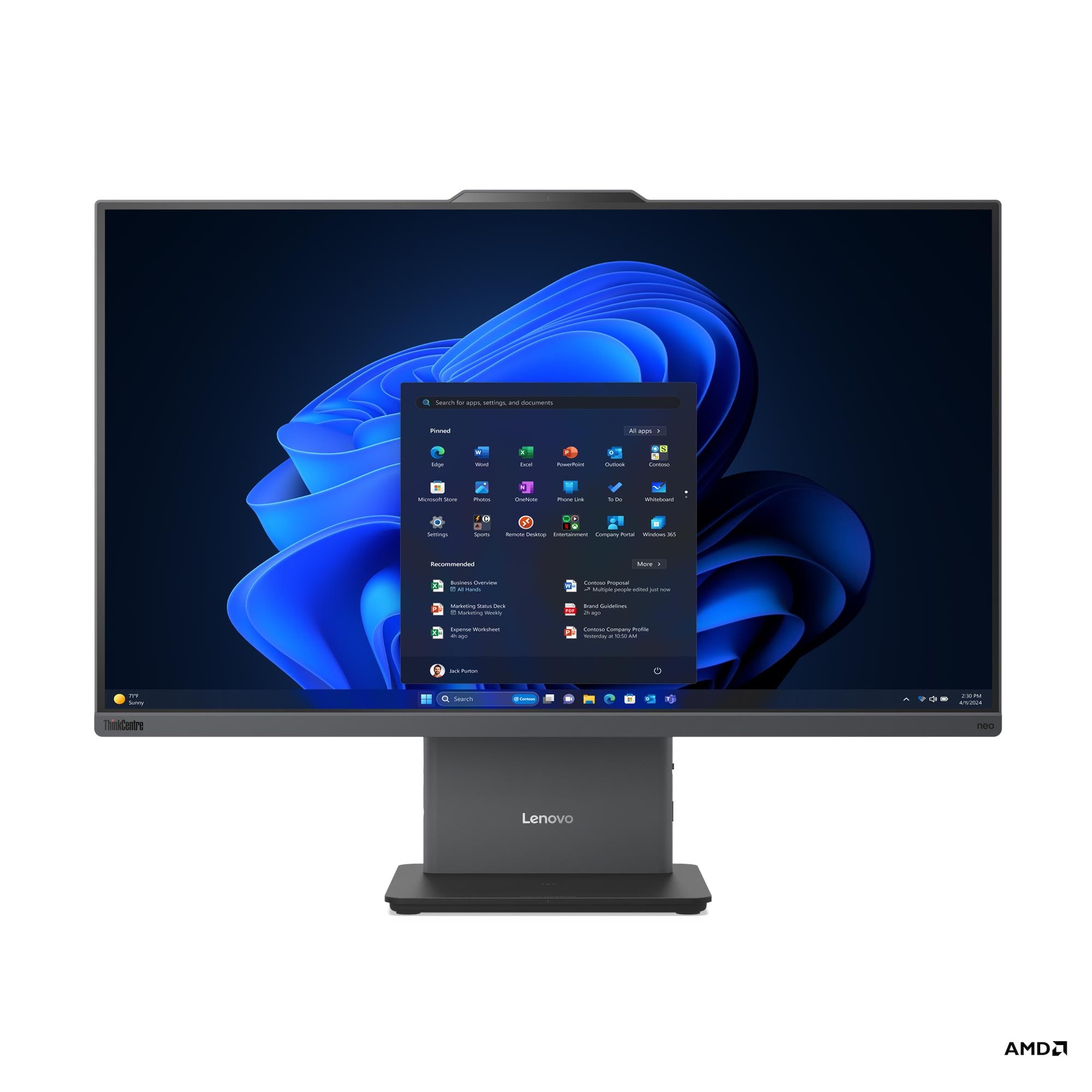 Lenovo ThinkCentre neo 55a 24 Gen 6, AMD Ryzen™ AI 7 350 (2.00GHz, 16MB), W11P64 CZ/SK/EN, 16.0GB, 1x512GB SSD M.2 2280 PCIe Gen4 TLC Opal, AMD Radeon™ 860M, RT - obrazek 4