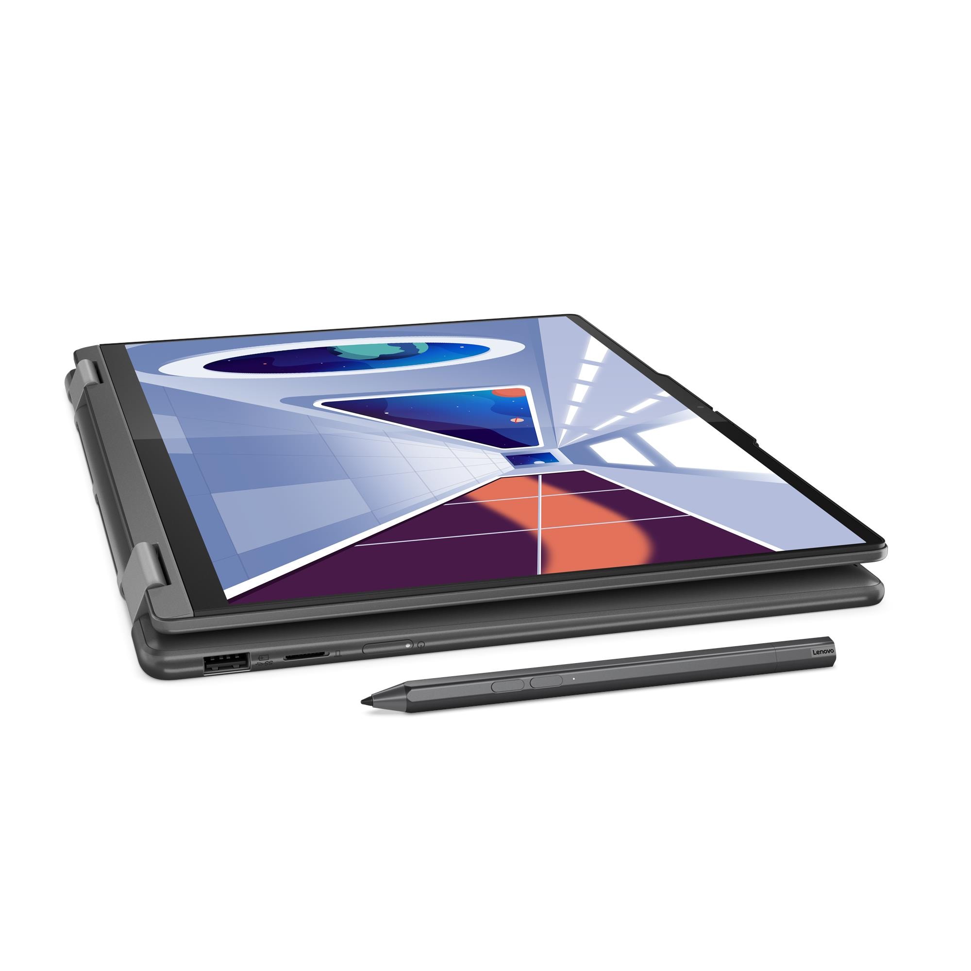 LENOVO Yoga 7 Intel Core i7-1360P 14inch WUXGA OLED MT 16GB LP5 512GB SSD M.2 Intel Iris Xe Wi-Fi 6E + BT W11H Storm Grey (P) - obrazek 2