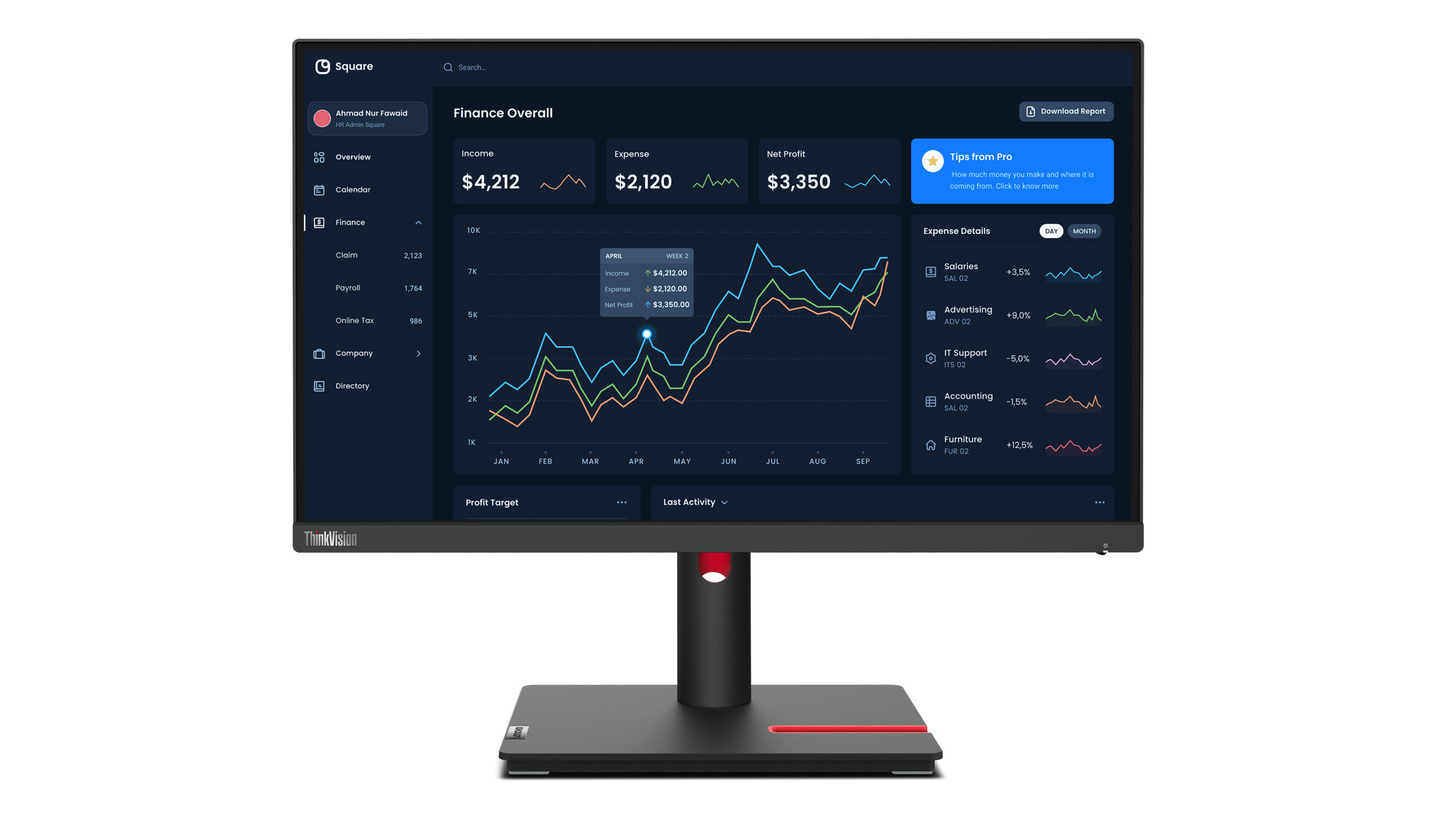 Lenovo Monitor ThinkVision T22i-30 21.5" Full HD IPS
