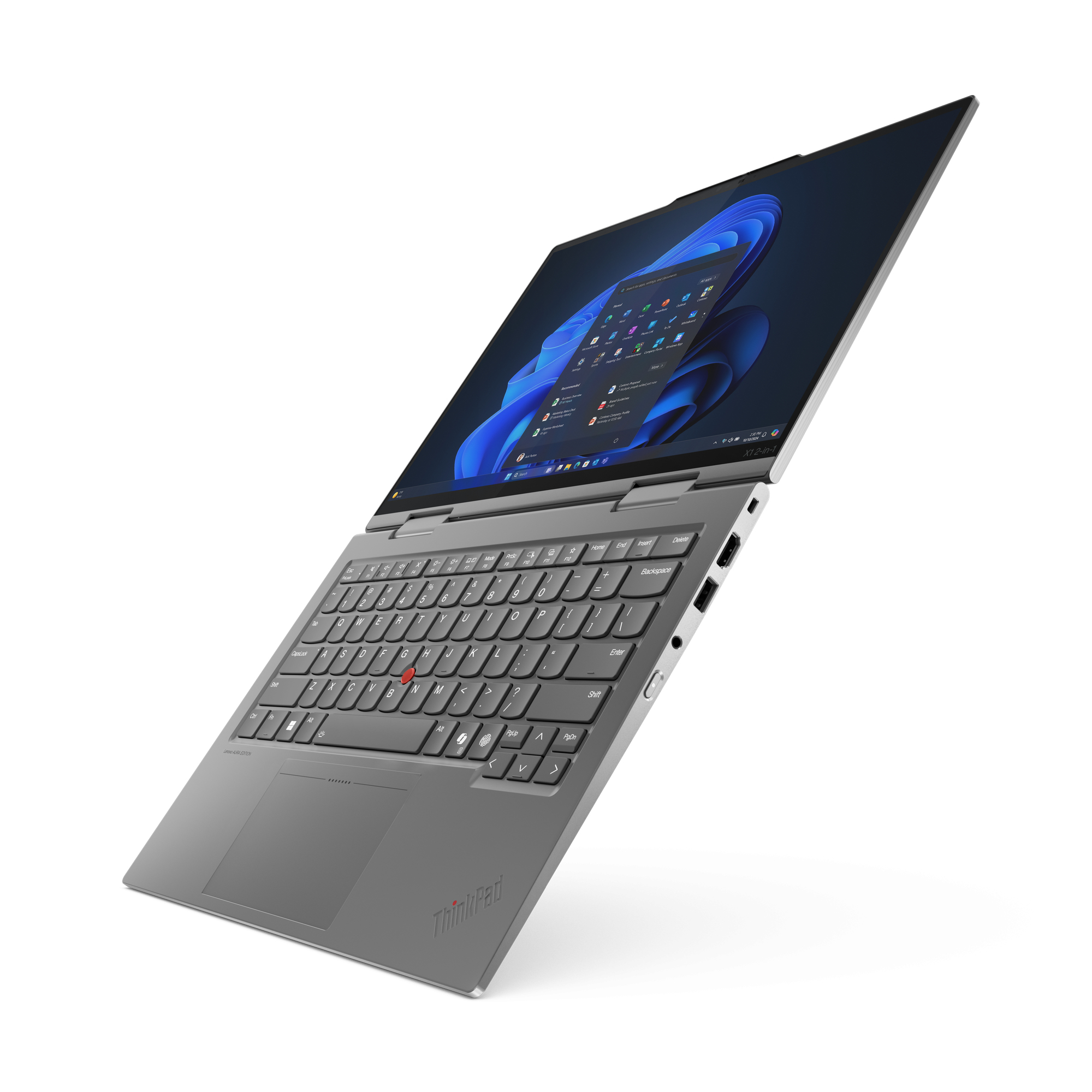 Lenovo ThinkPad X1 2-in-1 Gen 10 Aura Edition Intel Core Ultra 7 255U Hybryda (2w1) 35,6 cm (14") Ekran dotykowy WUXGA 16 GB LPDDR5x-SDRAM 512 GB SSD Wi-Fi 6E (802.11ax) Windows 11 Pro Włoski Szary - obrazek 4