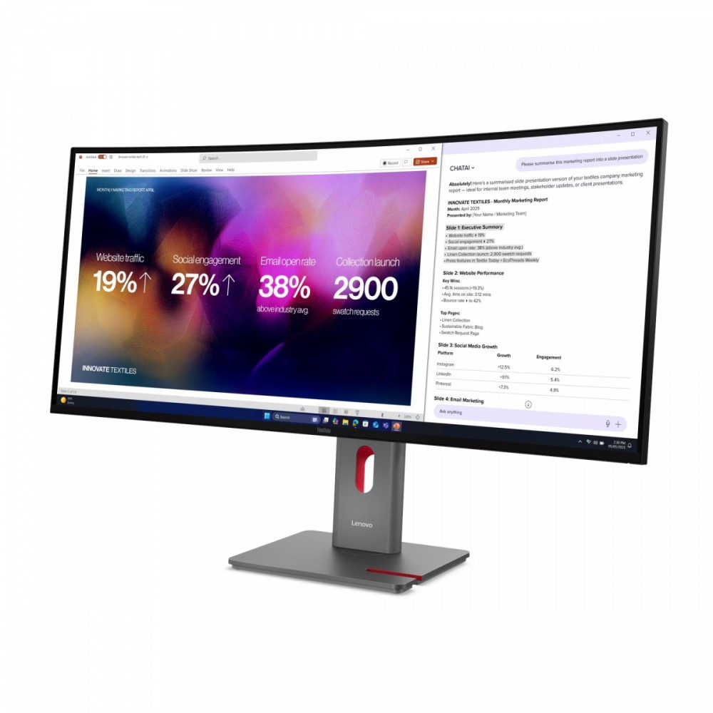 Lenovo ThinkVision P40WD-40 40" IPS 5K WUHD 120Hz Thunderbolt 4 - obrazek 3