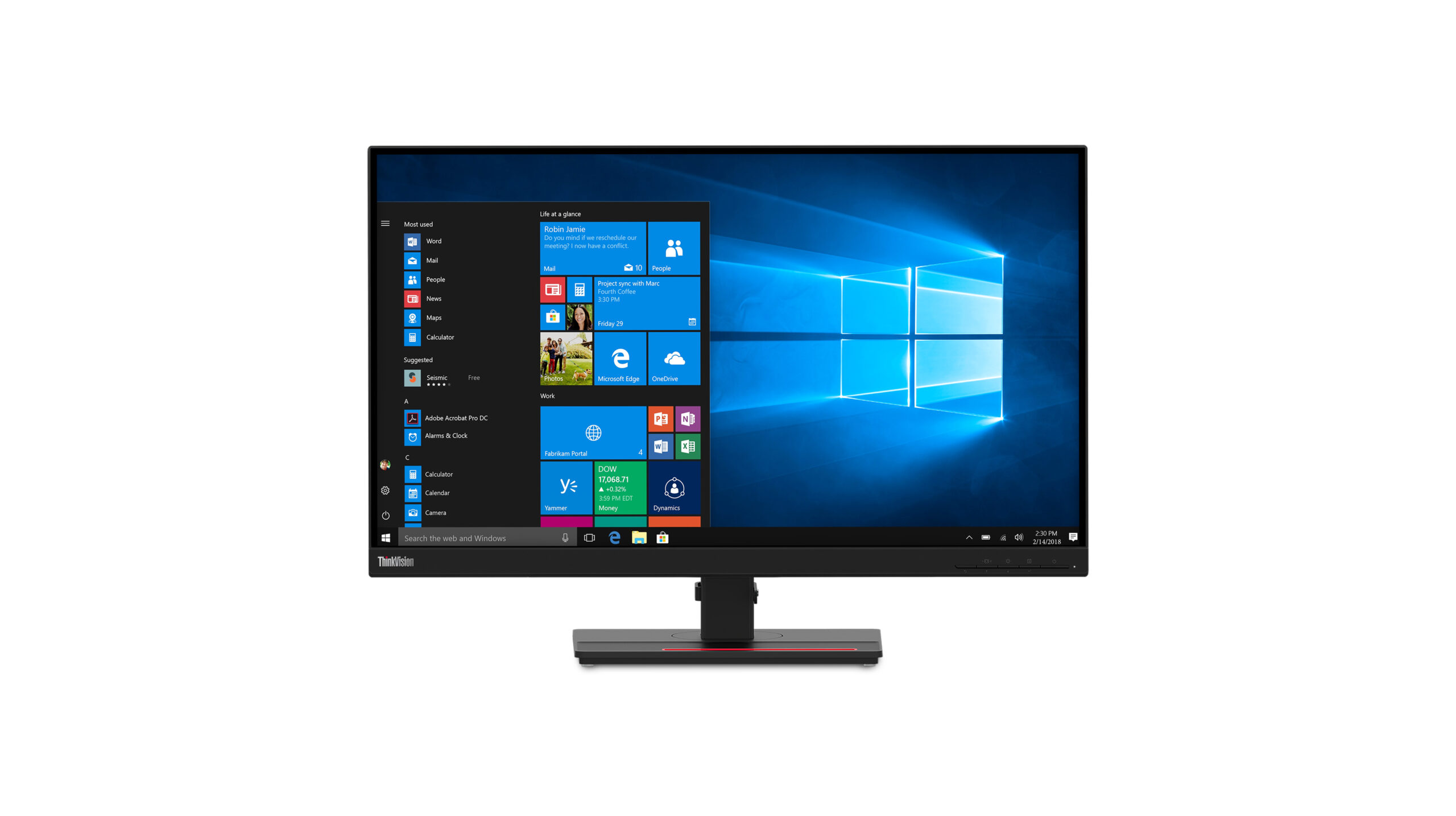 Lenovo ThinkVision T27q-20 monitor komputerowy 68,6 cm (27") 2560 x 1440 px Quad HD LCD Czarny - obrazek 5