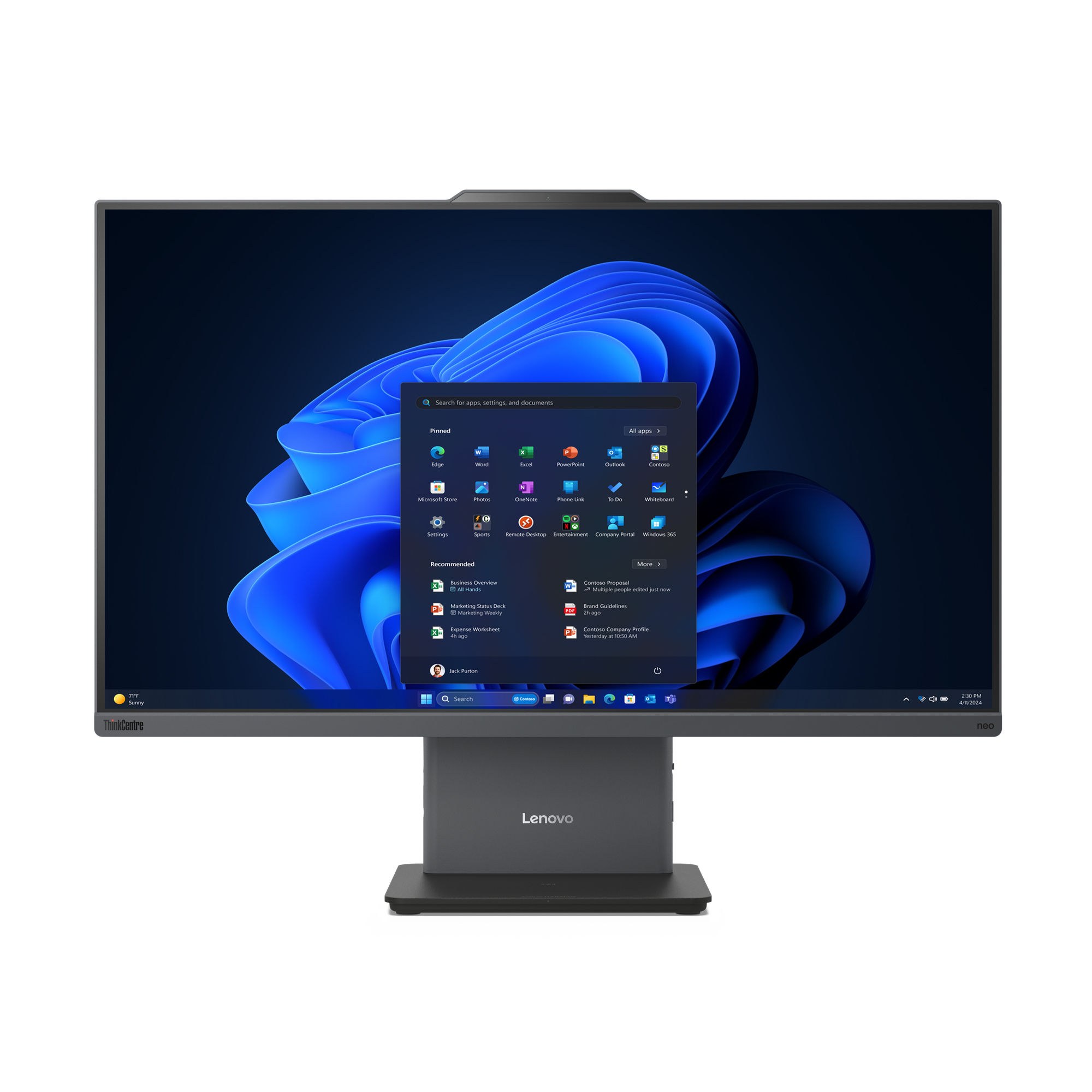 Lenovo ThinkCentre neo 55a 24 Gen 6 AMD Ryzen AI 7 350 60,5 cm (23.8") 1920 x 1080 px All-in-One PC 16 GB DDR5-SDRAM 512 GB SSD Windows 11 Pro Wi-Fi 6 (802.11ax) Szary