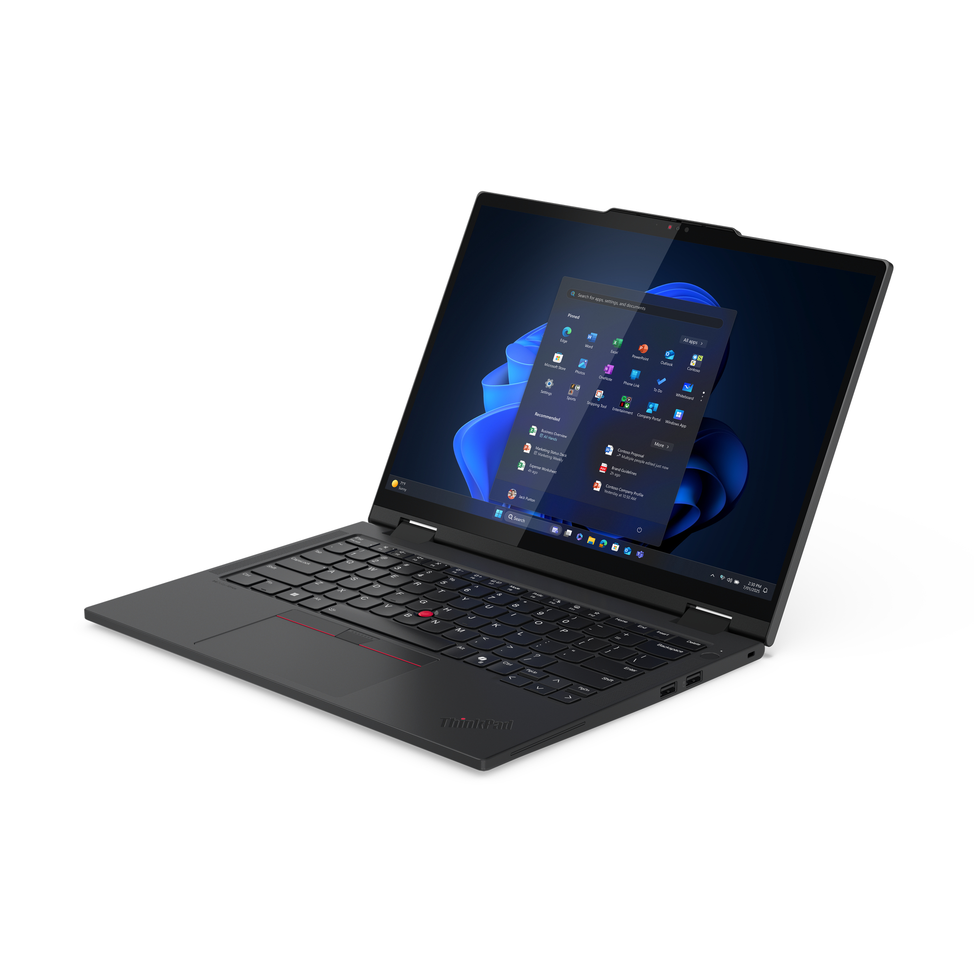 Lenovo ThinkPad T14s 2-in-1 Gen 1 Intel Core Ultra 5 225U Hybryda (2w1) 35,6 cm (14") Ekran dotykowy WUXGA 16 GB LPDDR5x-SDRAM 512 GB SSD Wi-Fi 6E (802.11ax) Windows 11 Pro Niemiecki Czarny - obrazek 5