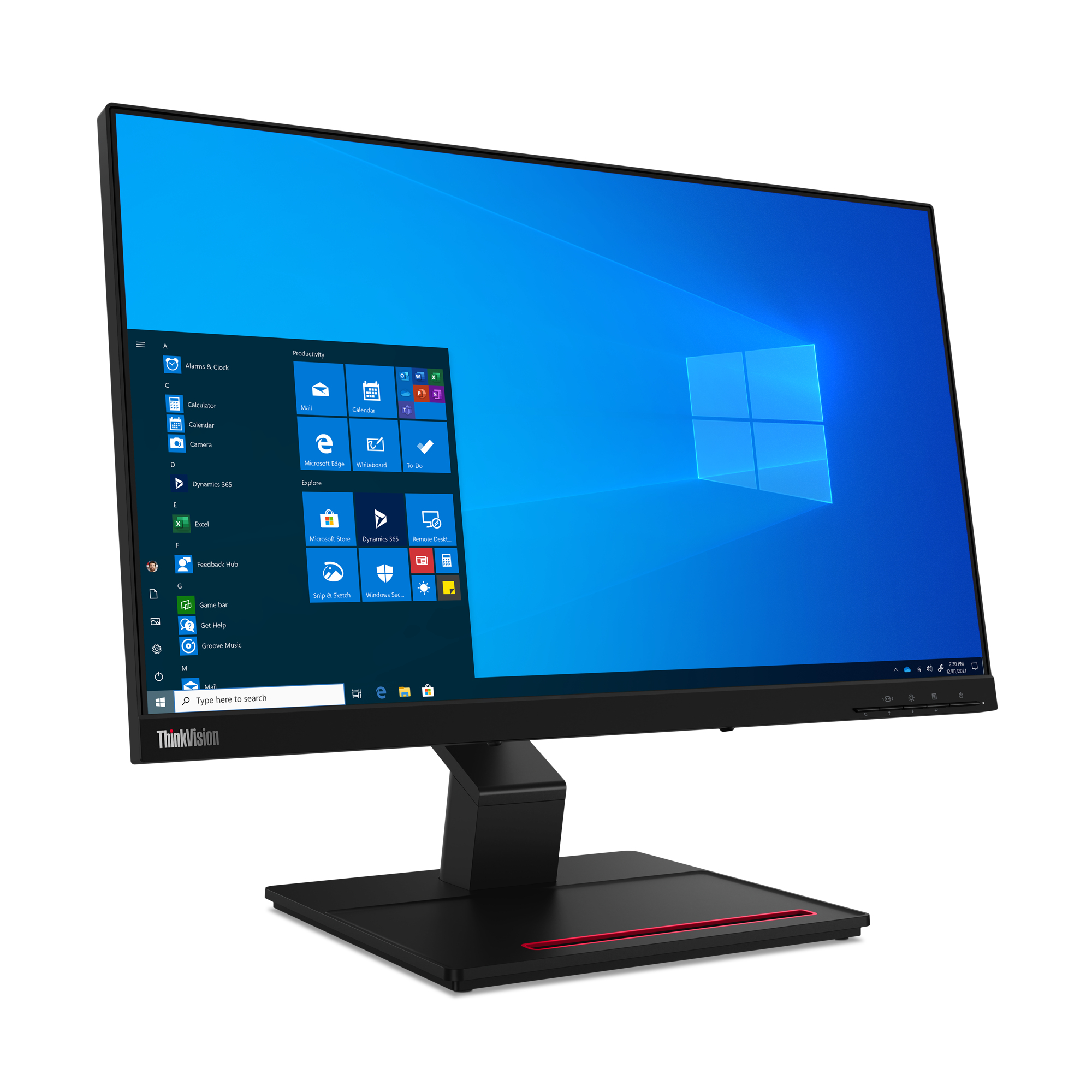 Lenovo ThinkVision T24t-20 monitor komputerowy 60,5 cm (23.8") 1920 x 1080 px Full HD LED Ekran dotykowy Pojemnościowy Czarny - obrazek 2