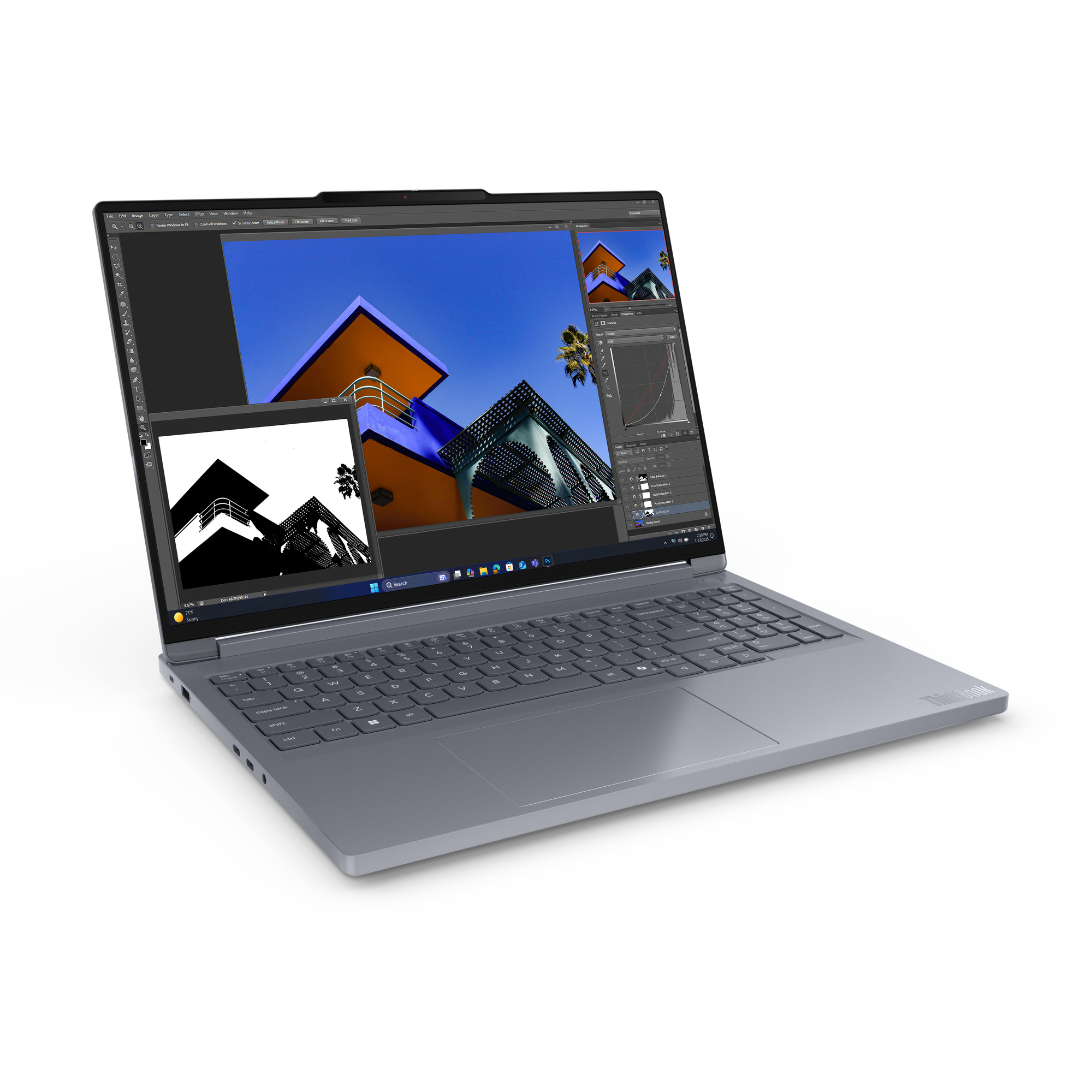 Lenovo ThinkBook 16p G6 ADR AMD Ryzen™ 9 8940HX Laptop 40,6 cm (16") WQXGA 64 GB DDR5-SDRAM 1 TB SSD NVIDIA GeForce RTX 5060 Wi-Fi 7 (802.11be) Windows 11 Pro Belgijski Szary - obrazek 2