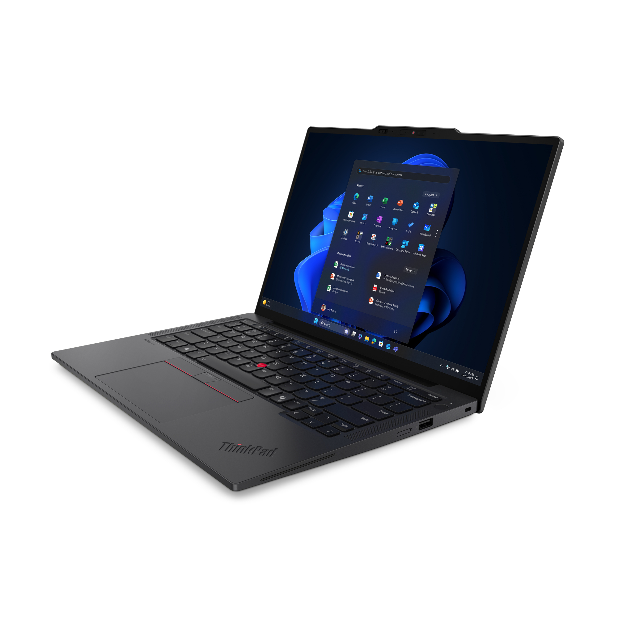 Lenovo ThinkPad X13 Gen 6 (Intel) Intel Core Ultra 5 225U Laptop 33,8 cm (13.3") WUXGA 32 GB LPDDR5x-SDRAM 1 TB SSD Wi-Fi 7 (802.11be) Windows 11 Pro Niemiecki Czarny - obrazek 4