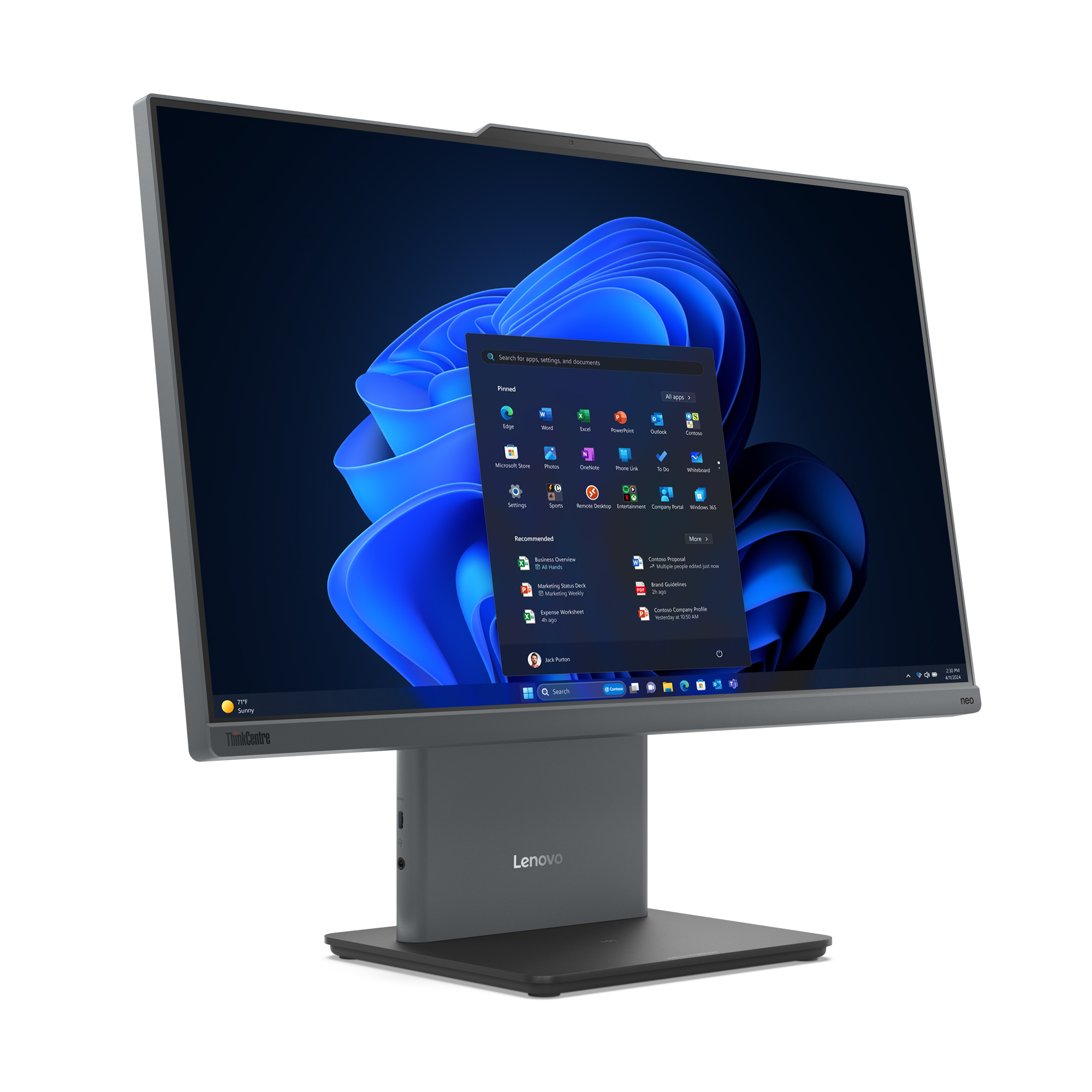 Lenovo ThinkCentre neo 50a 24 Gen 5 Intel® Core™ i5 i5-13420H 60,5 cm (23.8") 1920 x 1080 px All-in-One PC 16 GB DDR5-SDRAM 512 GB SSD Windows 11 Pro Wi-Fi 6 (802.11ax) Szary - obrazek 3
