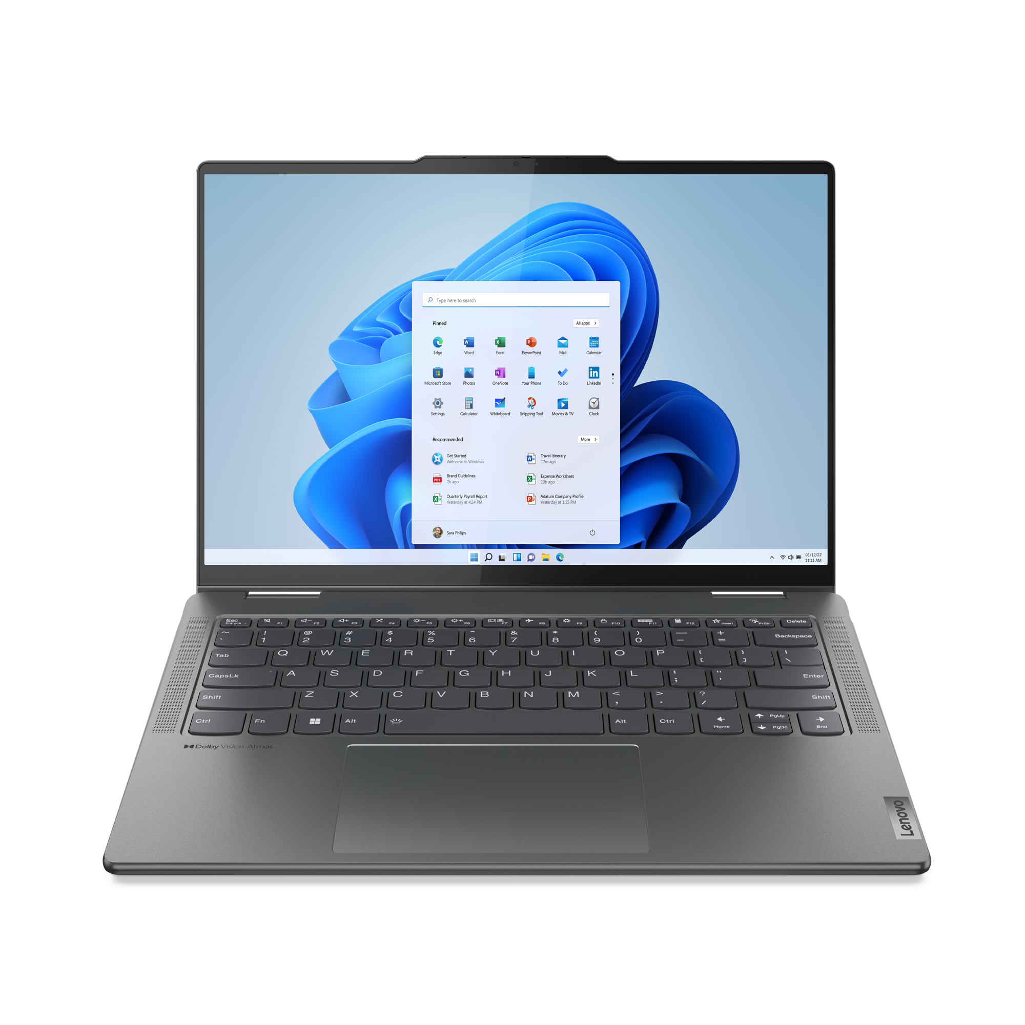 Lenovo Yoga 7 14IRL8 Intel® Core™ i5 i5-1340P Hybryda (2w1) 35,6 cm (14") Ekran dotykowy WUXGA 16 GB LPDDR5-SDRAM 512 GB SSD Wi-Fi 6E (802.11ax) Windows 11 Home Angielski Szary