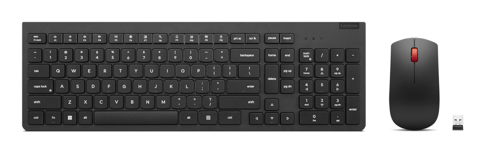 Lenovo 4X31N50708 klawiatura Dołączona myszka Uniwersalne RF Wireless QWERTY US English Czarny - obrazek 2