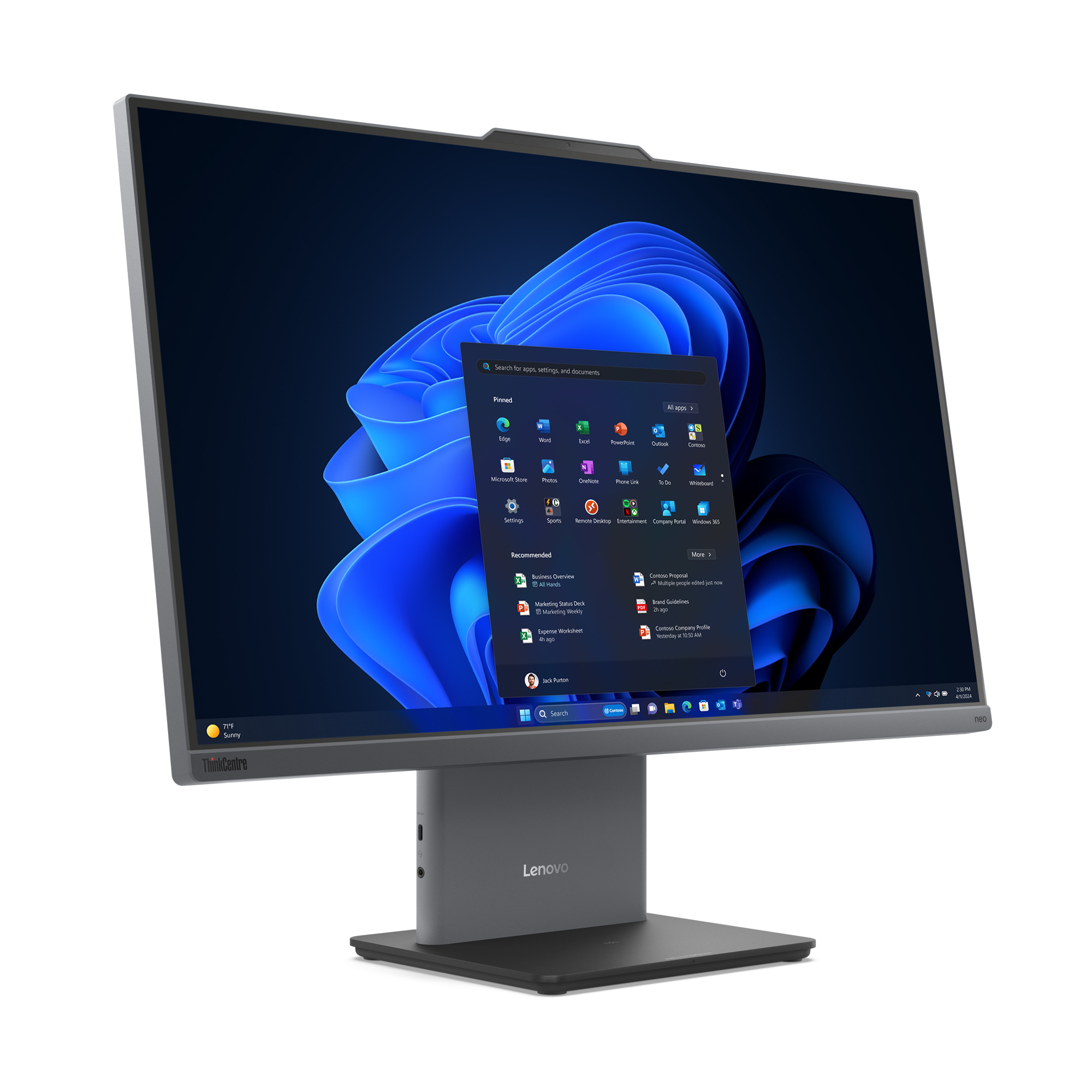 Lenovo ThinkCentre neo 50a 27 Gen 5 Intel® Core™ i5 i5-13420H 68,6 cm (27") 1920 x 1080 px All-in-One PC 16 GB DDR5-SDRAM 512 GB SSD Windows 11 Pro Wi-Fi 6 (802.11ax) Szary - obrazek 3