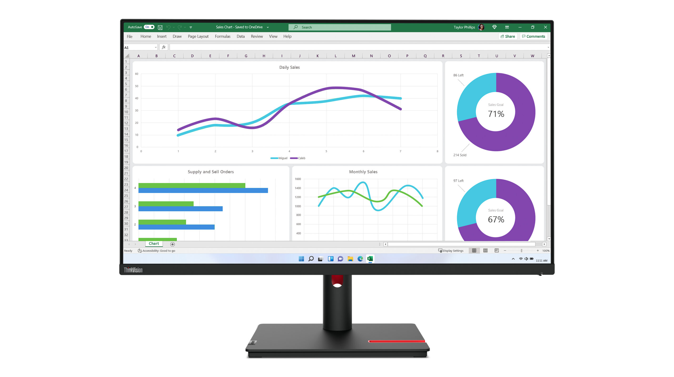 Lenovo Monitor ThinkVision T32h-30 31,5" QHD USB-C - obrazek 5